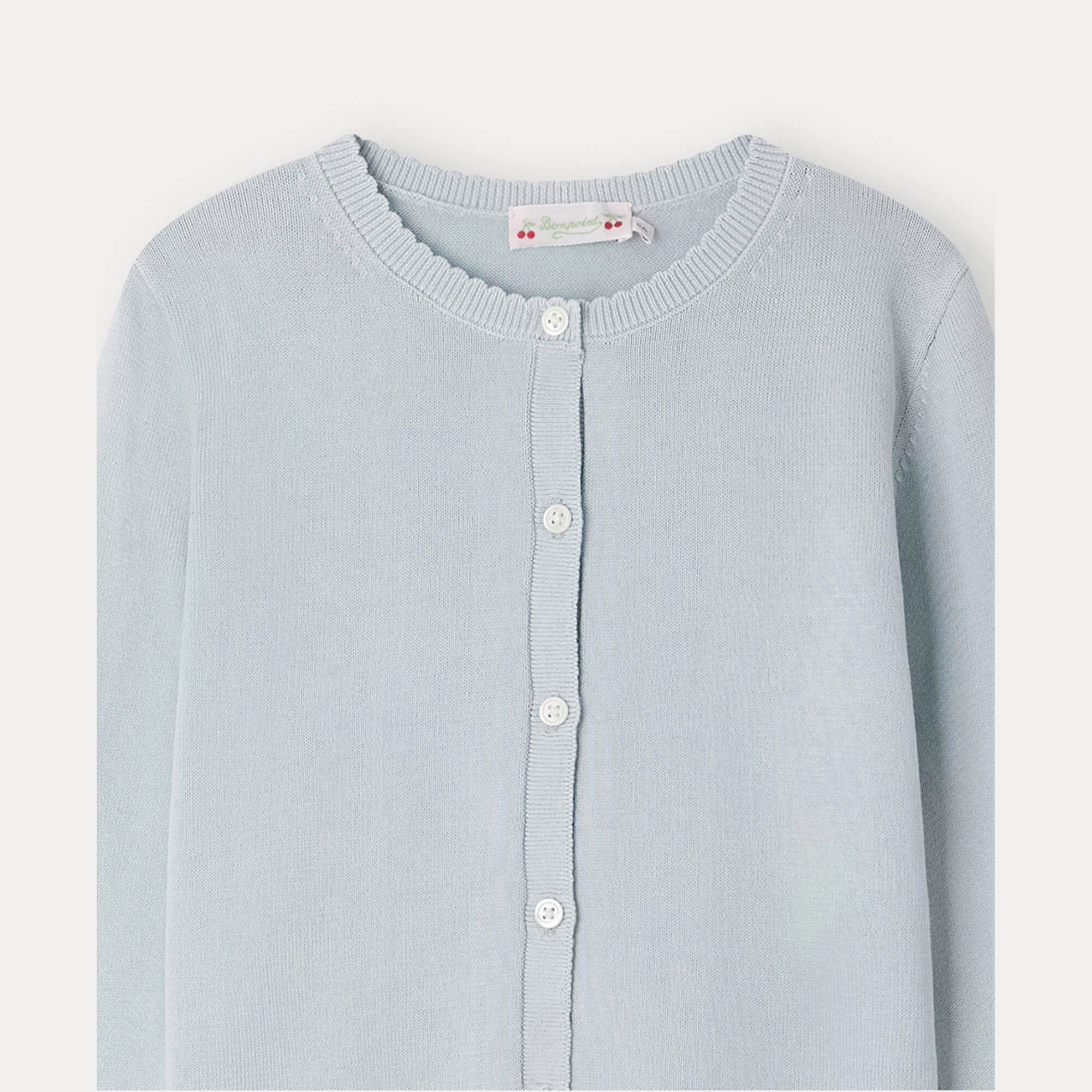 Girls Light Blue Cotton Cardigan