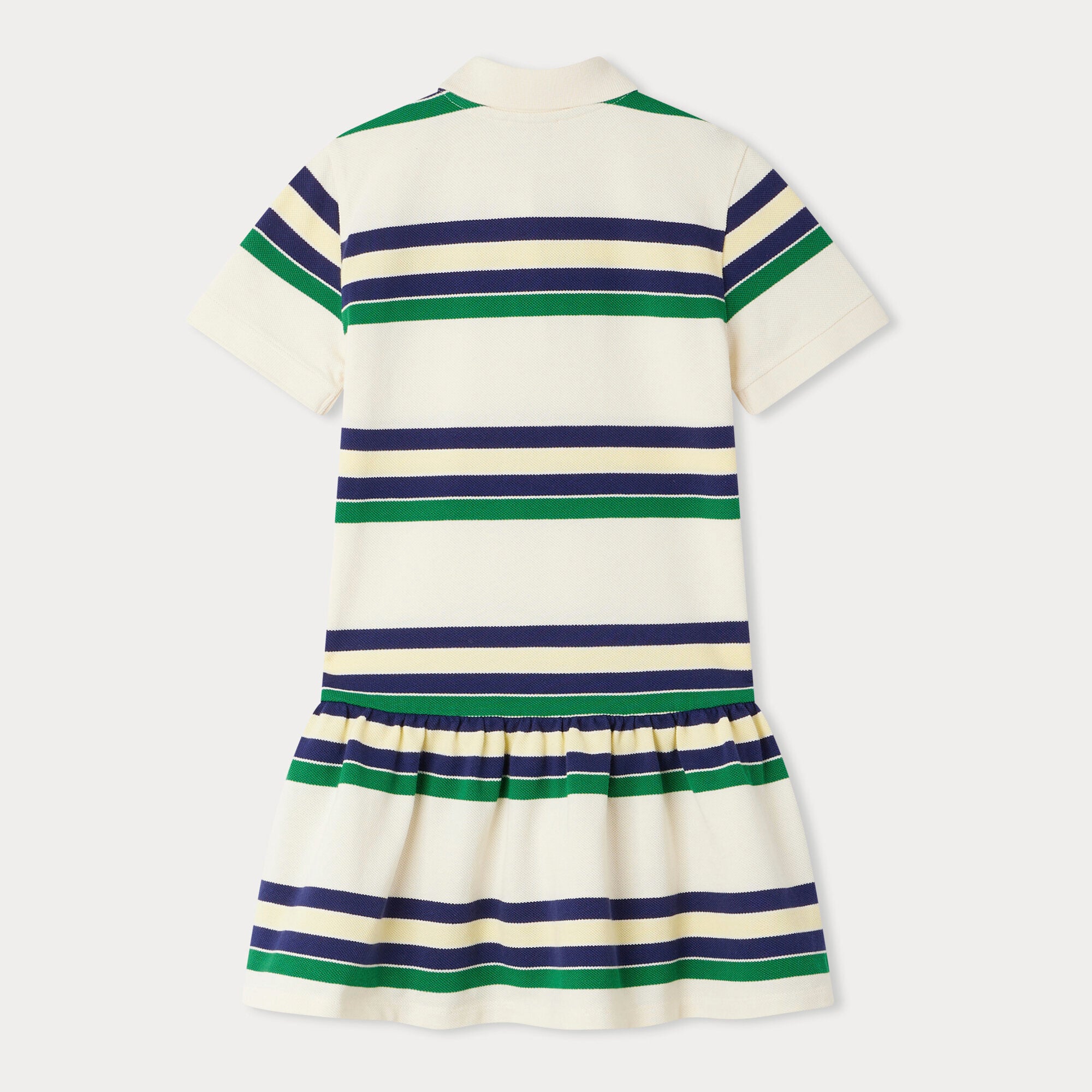 Girls Ivory Stripes Cotton Dress