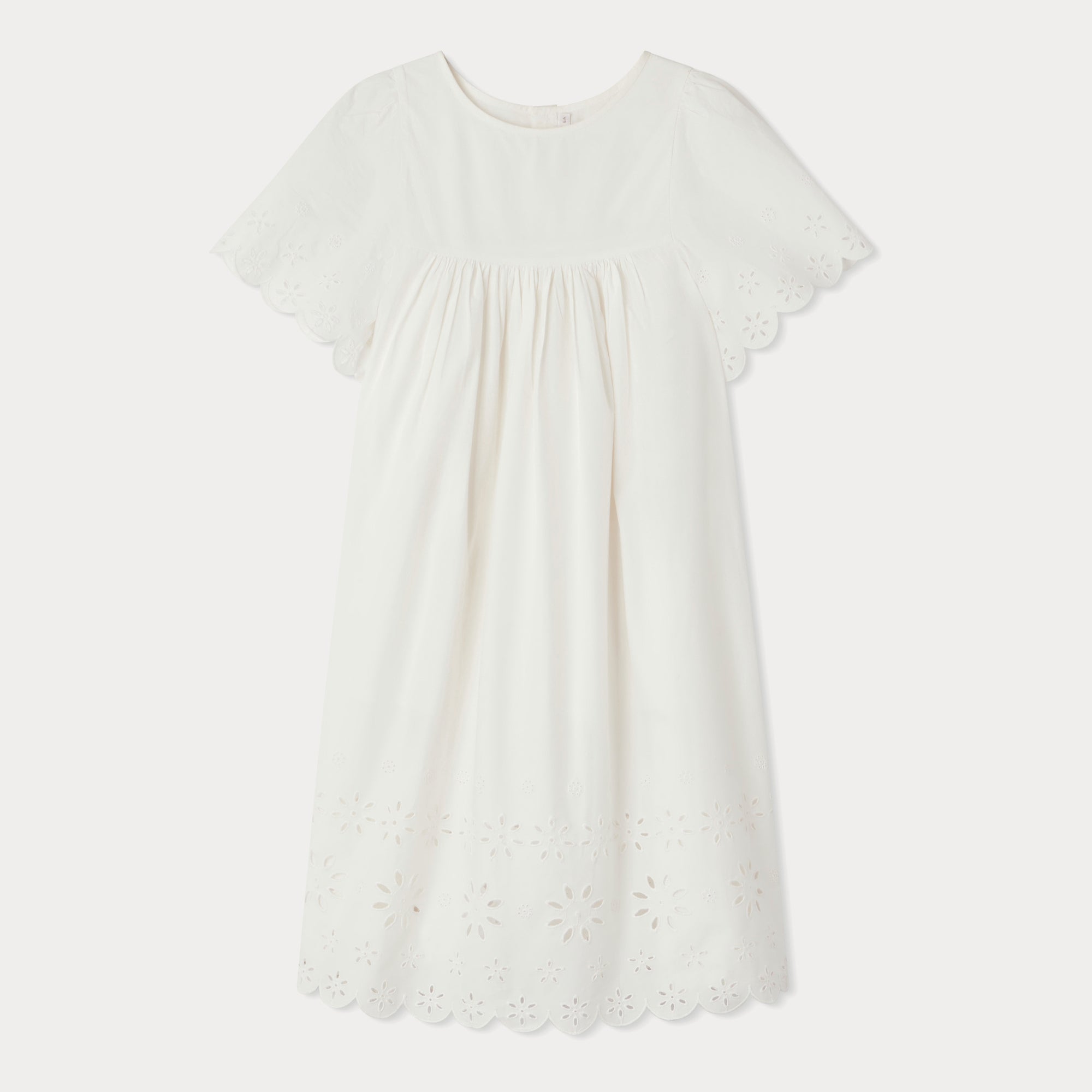 Girls White Cotton Dress