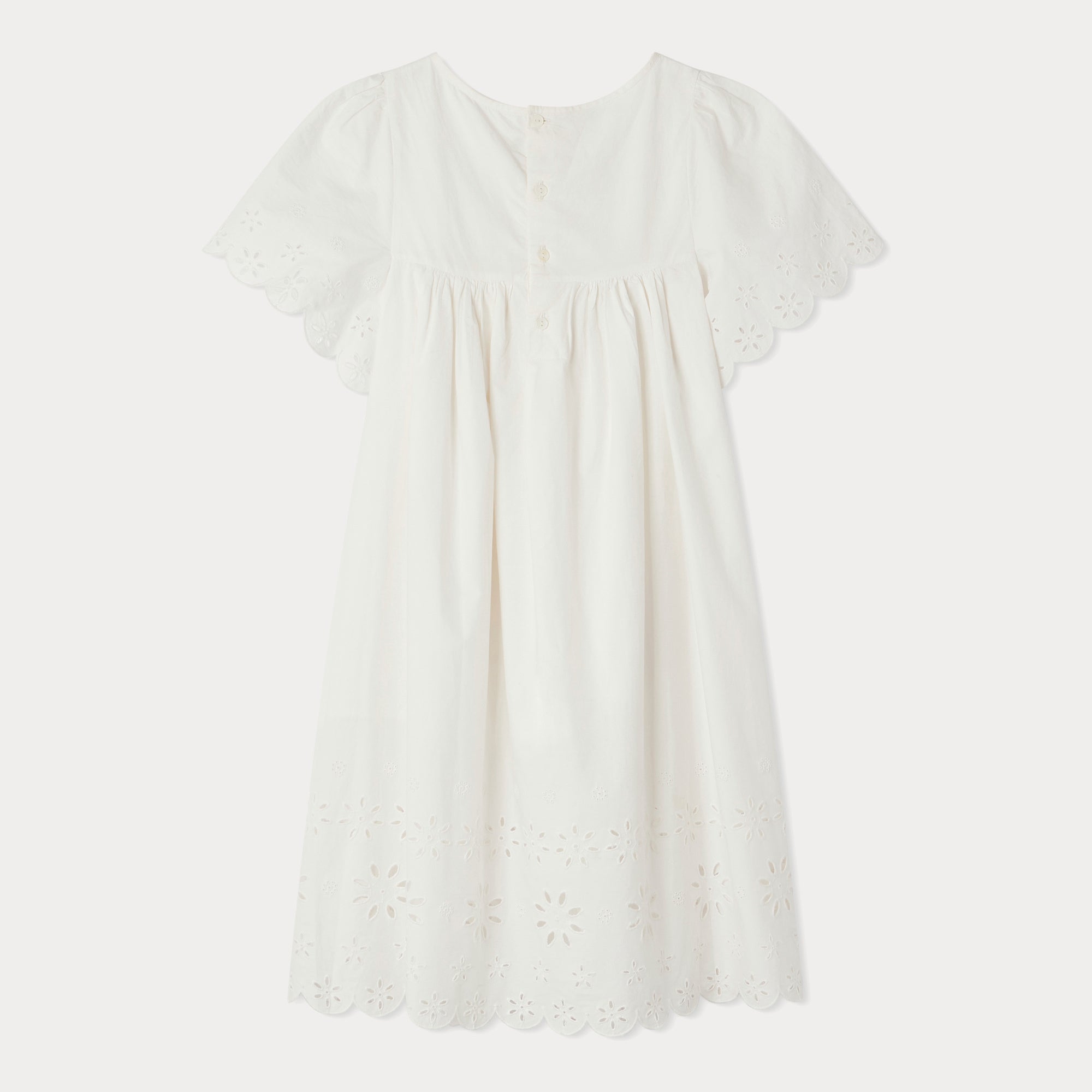 Girls White Cotton Dress