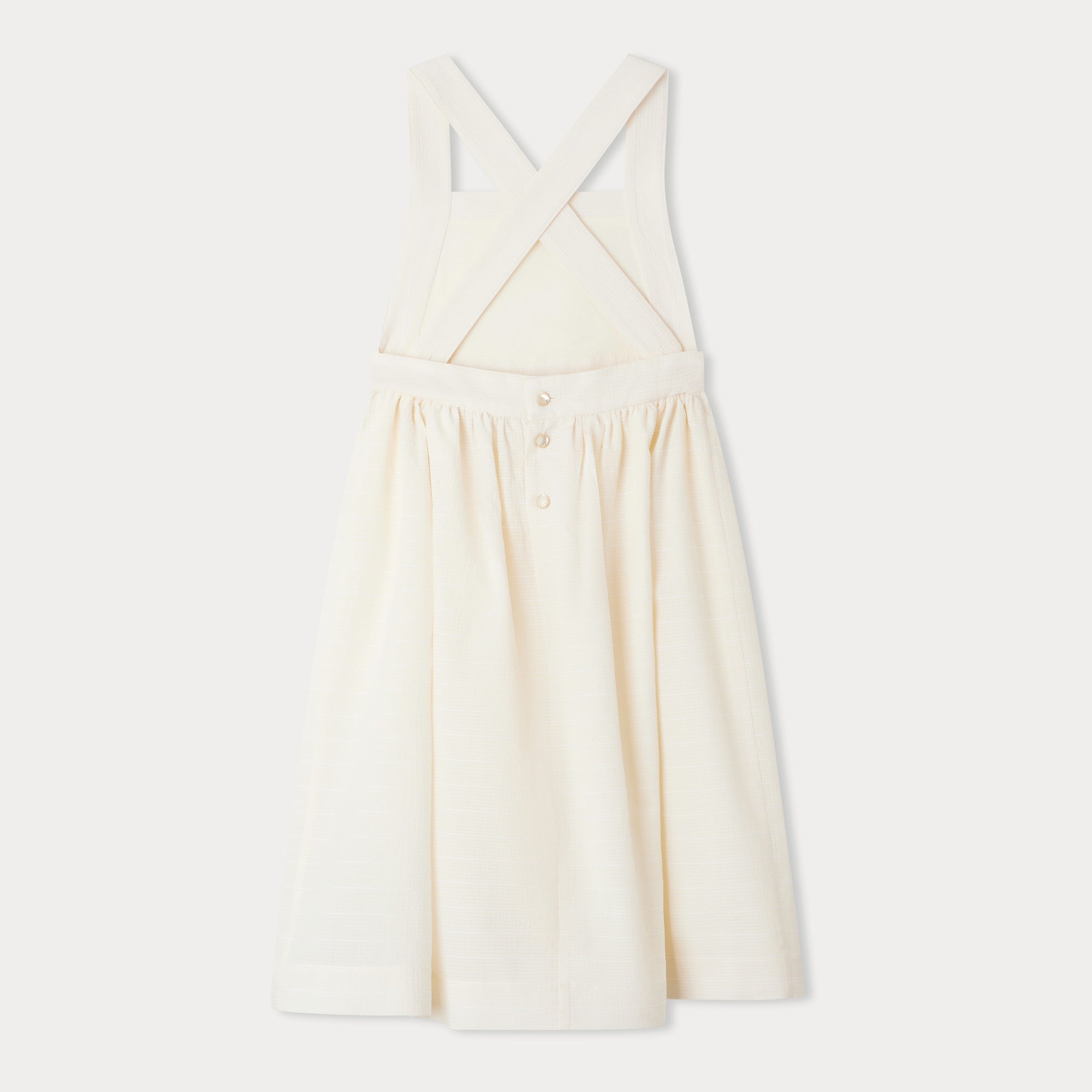 Girls White Cotton Dress