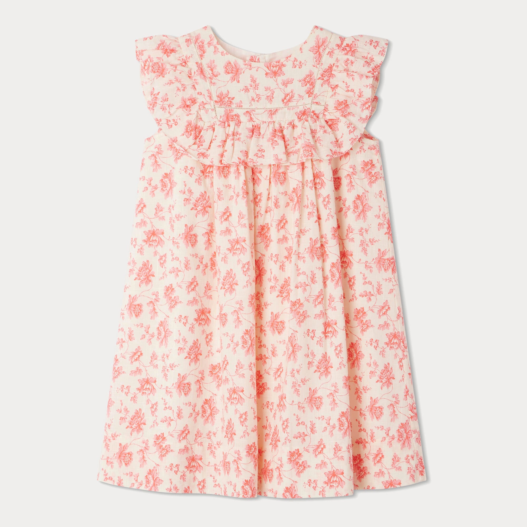 Girls Pink Flower Cotton Dress