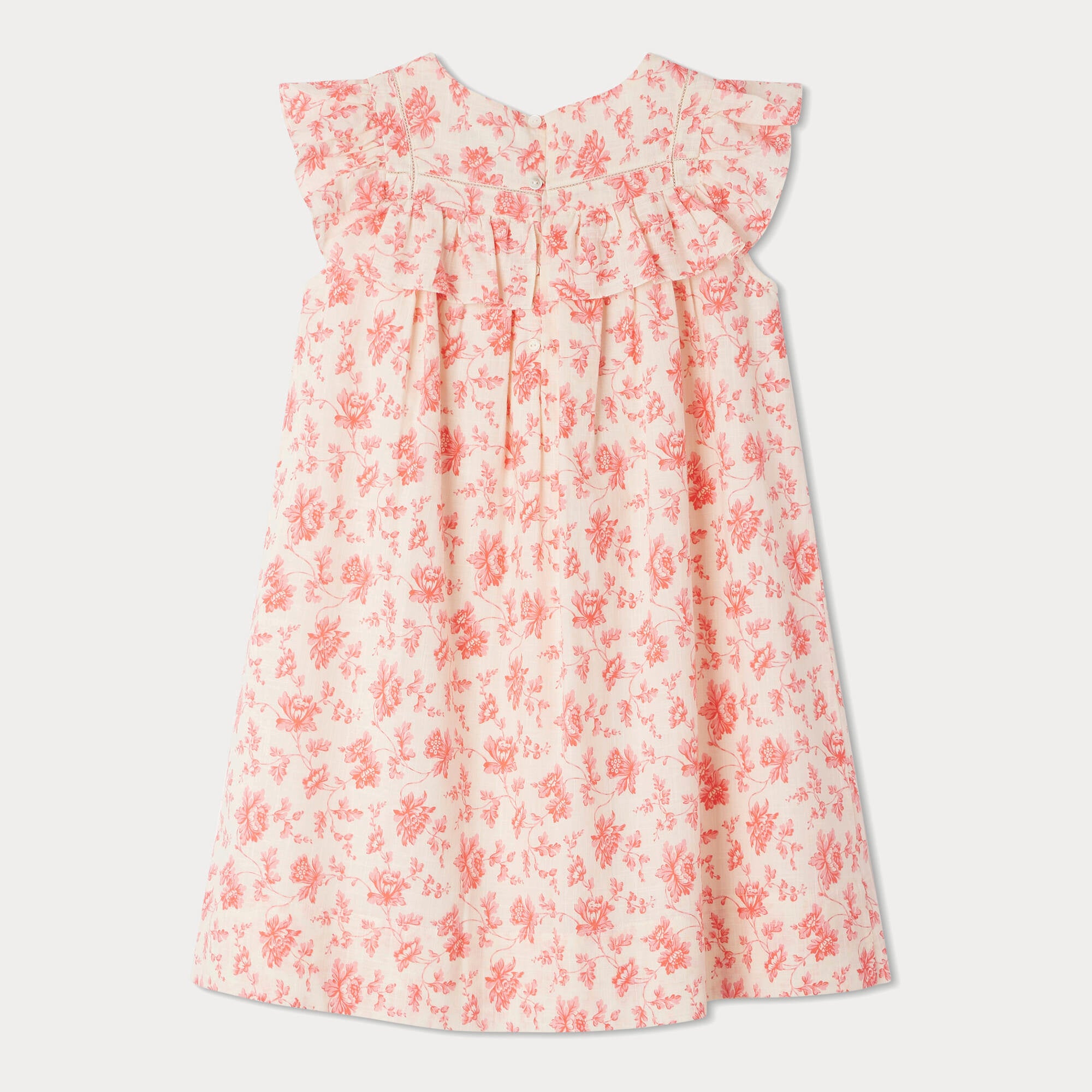 Girls Pink Flower Cotton Dress