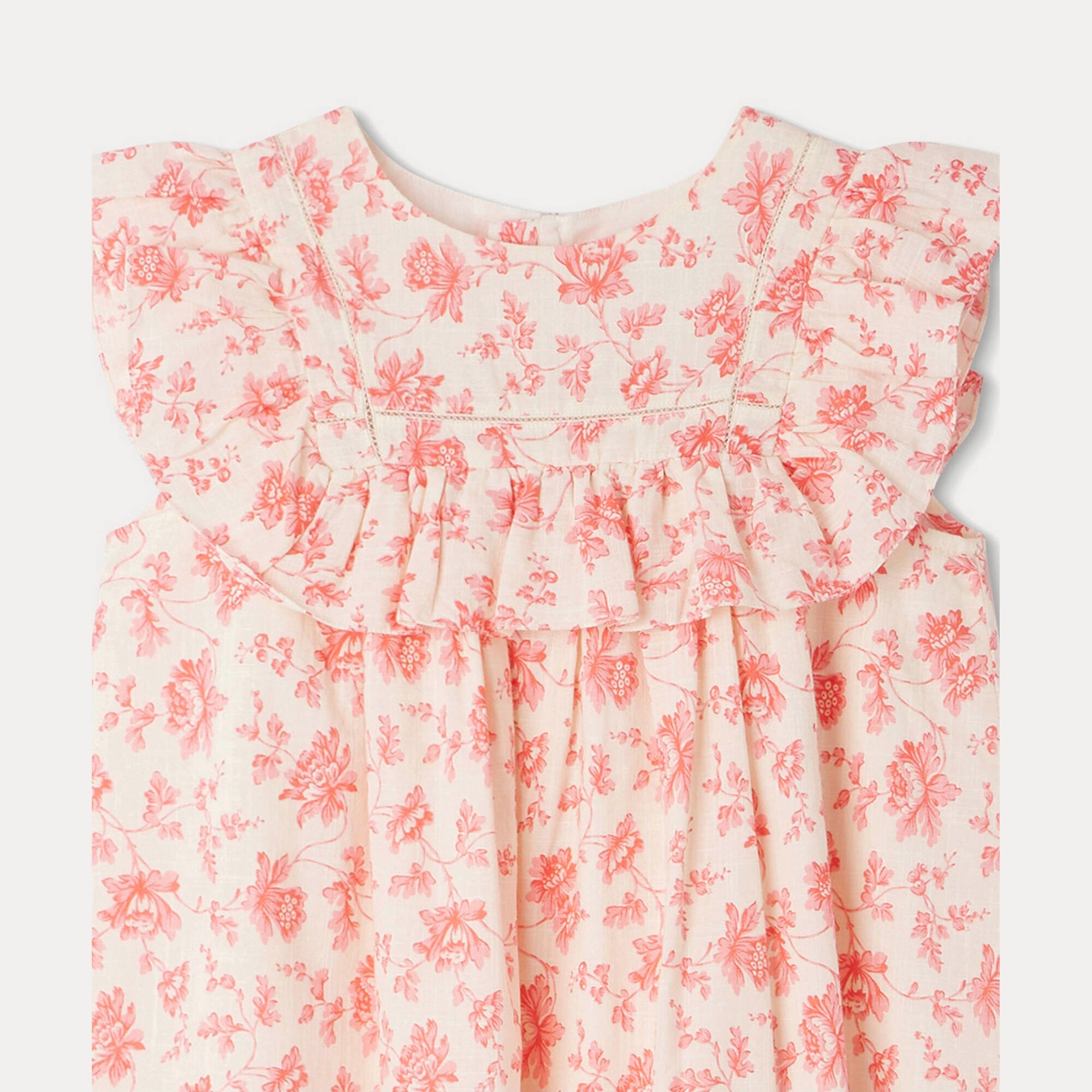 Girls Pink Flower Cotton Dress