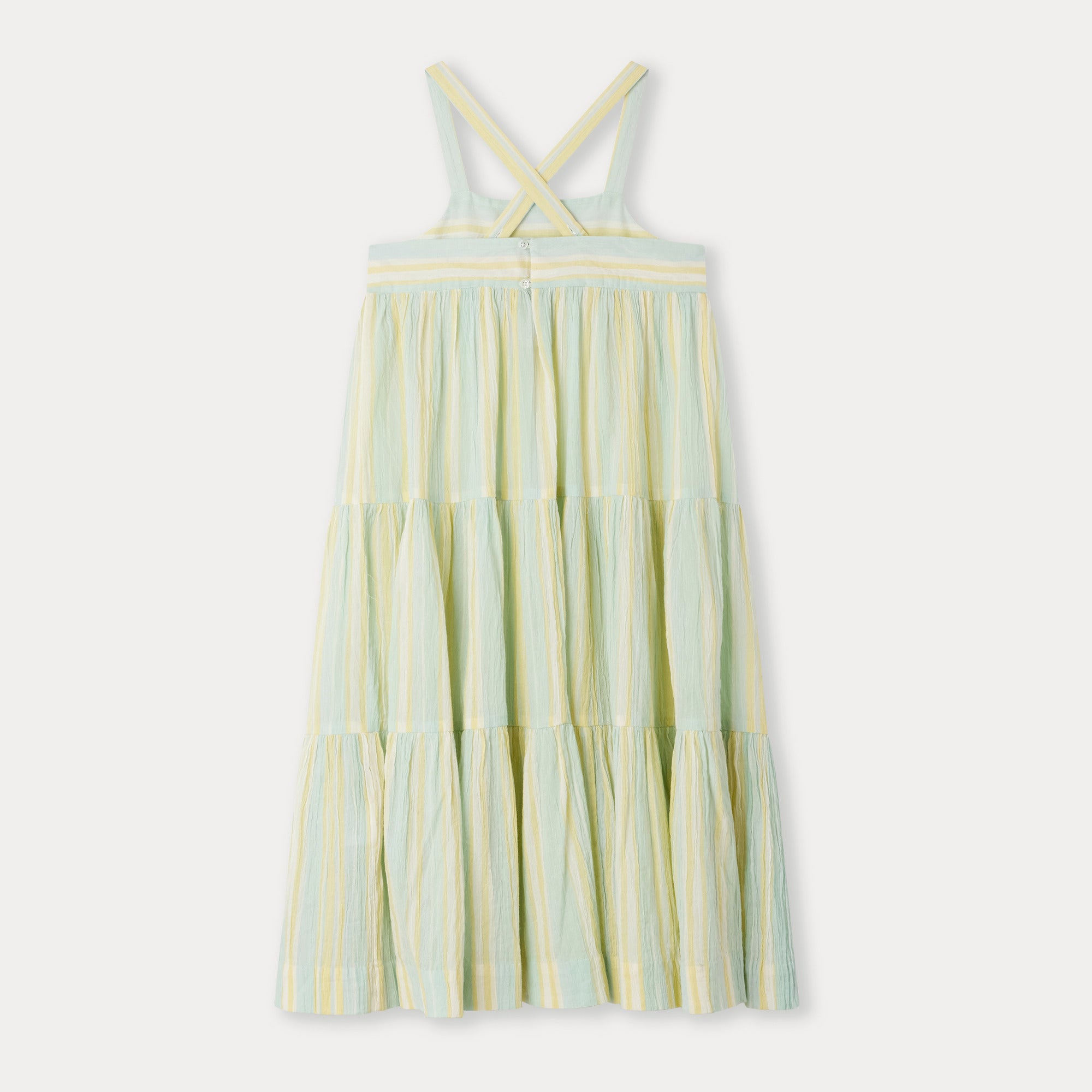 Girls Mint Stripes Cotton Dress