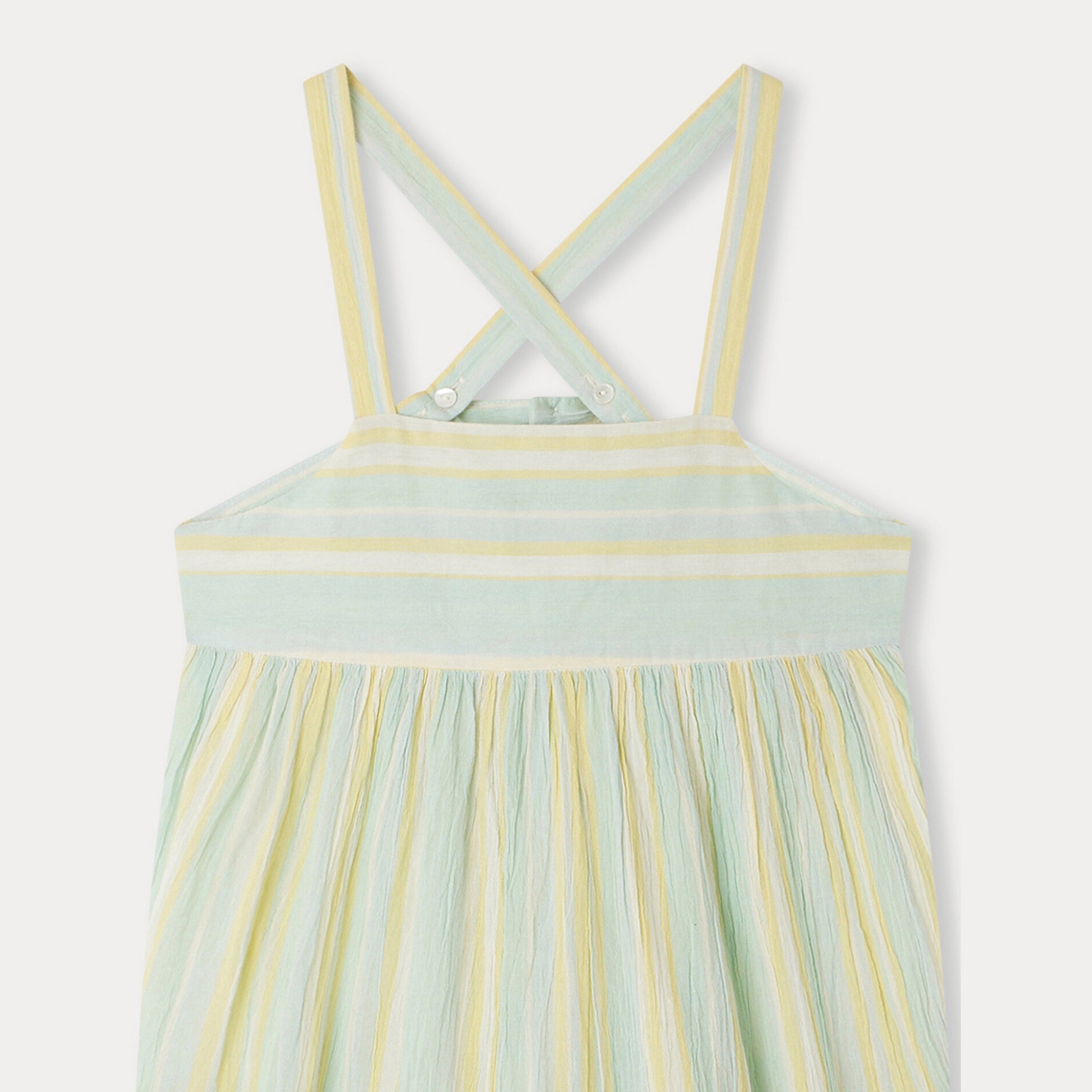 Girls Mint Stripes Cotton Dress