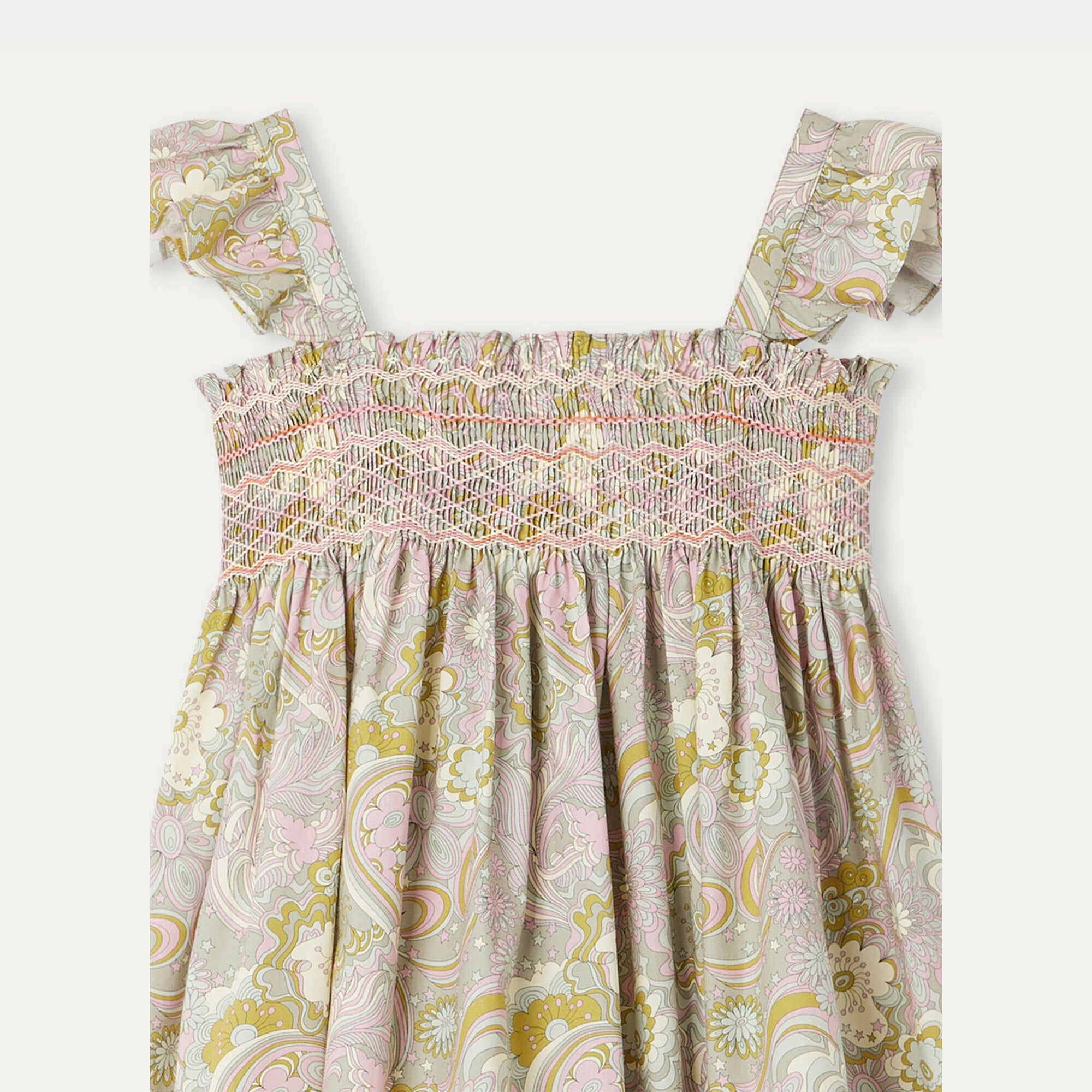 Girls Multicolor Flower Cotton Dress