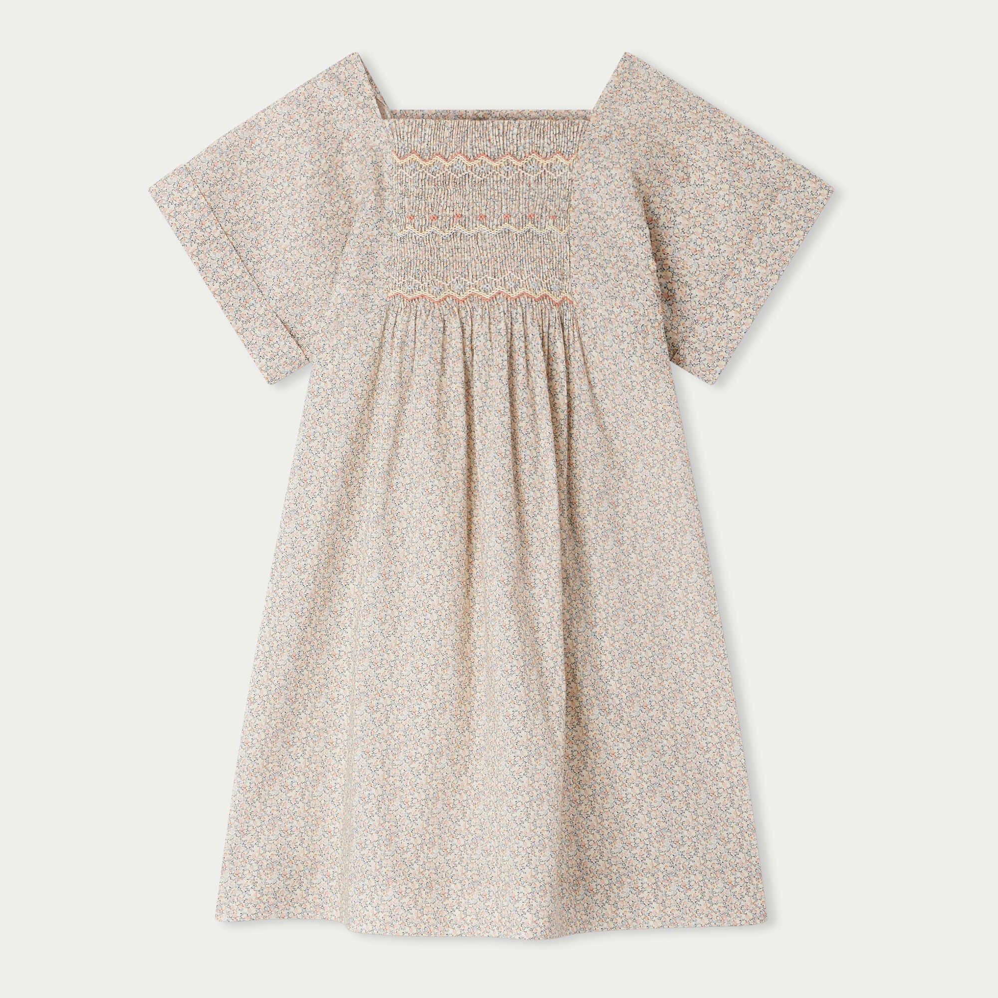 Girls Rose Floral Cotton Dress