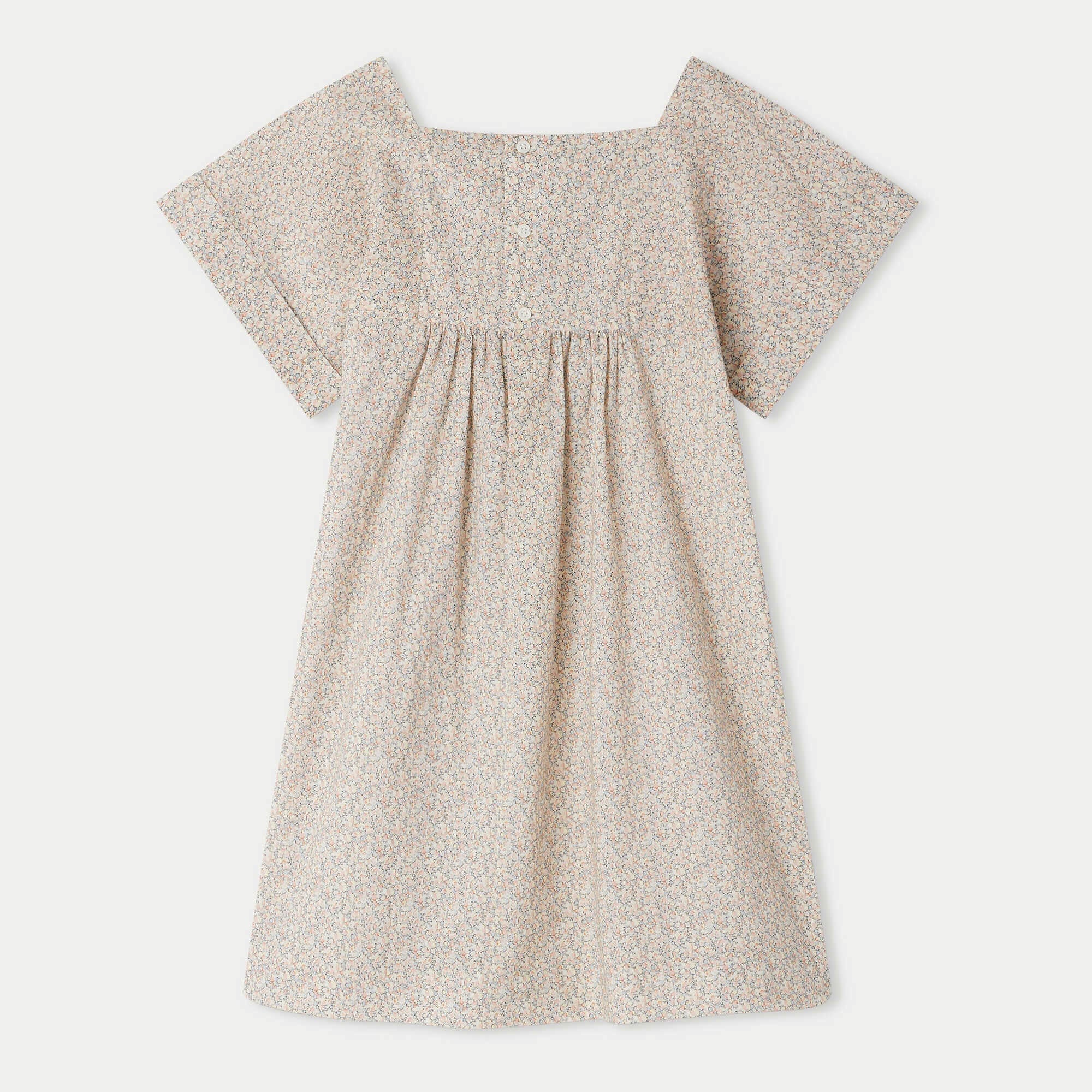 Girls Rose Floral Cotton Dress