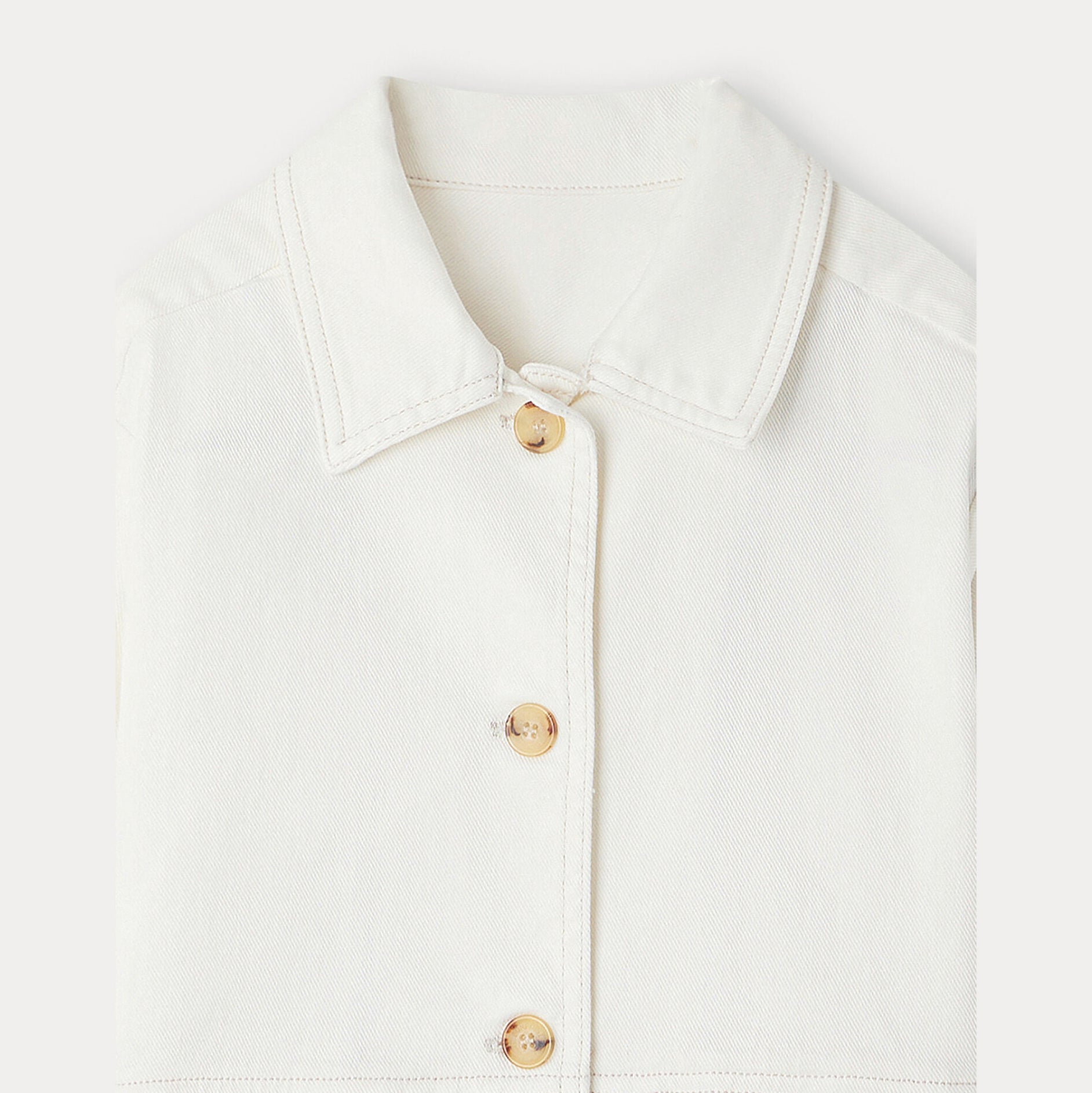 Girls White Cotton Jacket