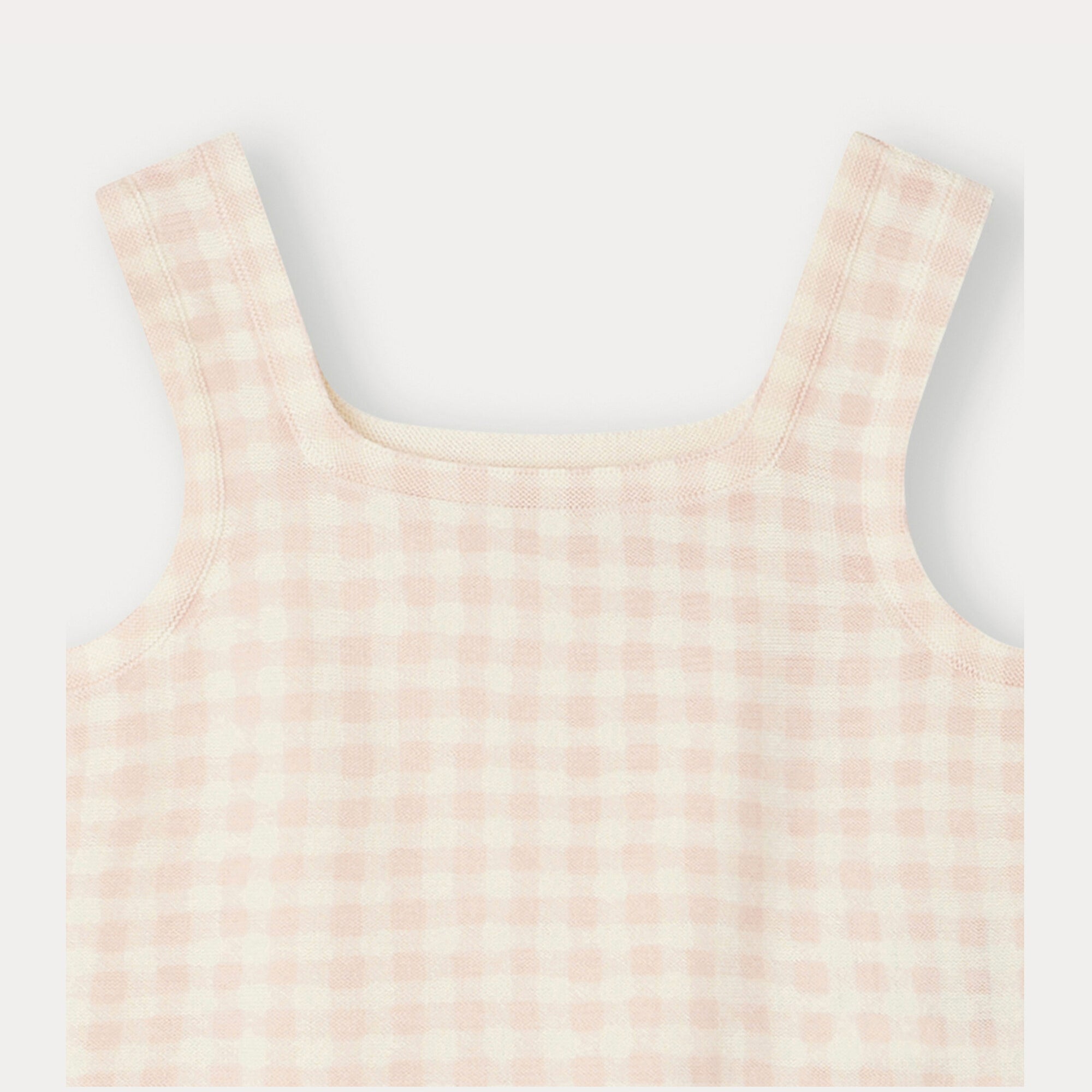 Girls Pink Check Cotton Vest