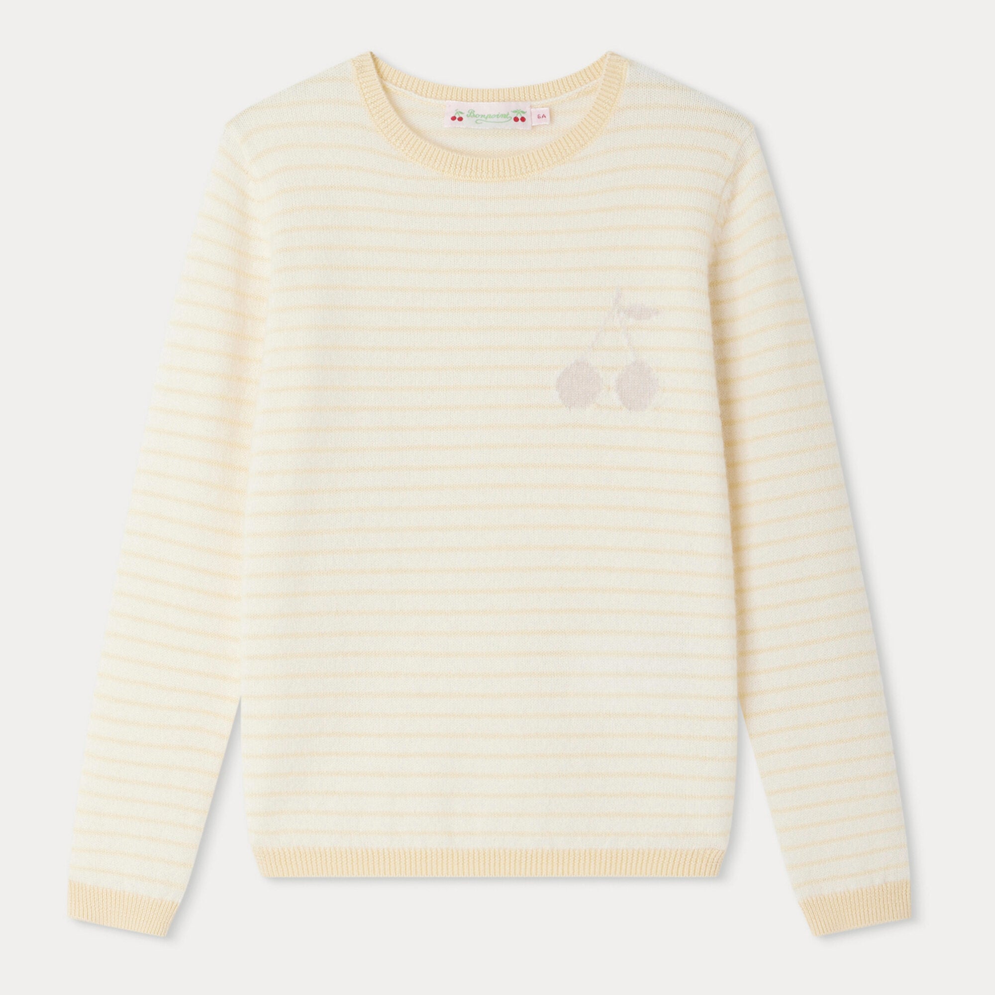 Girls Yellow Stripes Cashmere Sweater