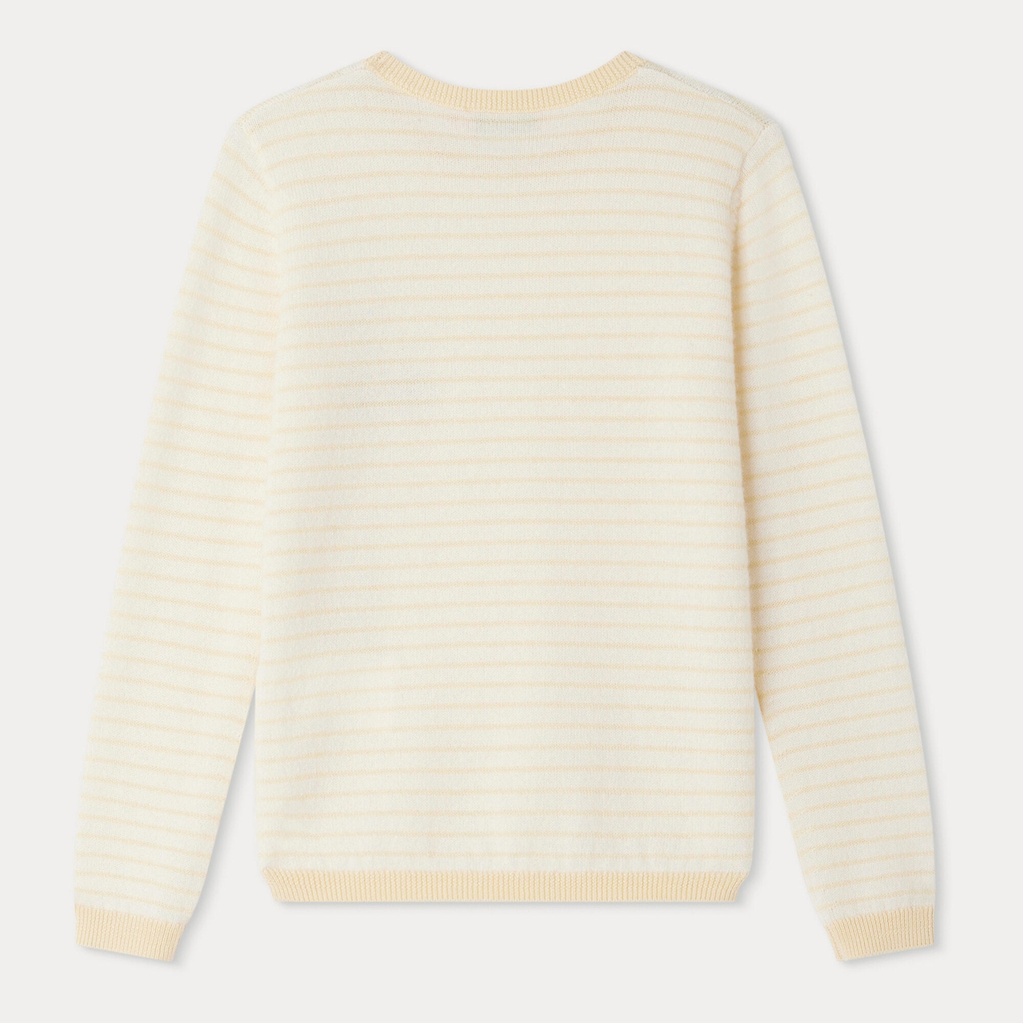 Girls Yellow Stripes Cashmere Sweater