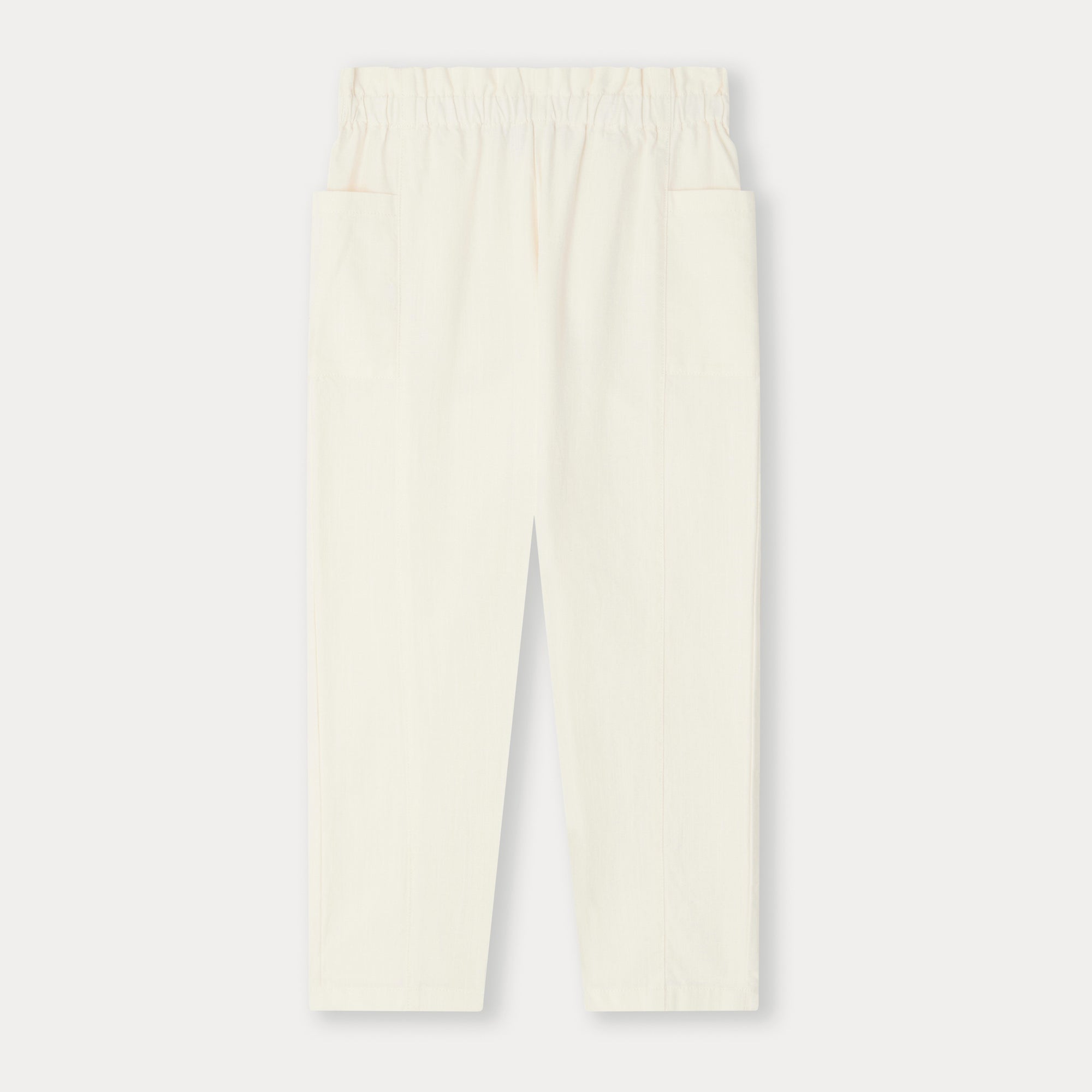 Girls White Cotton Trousers