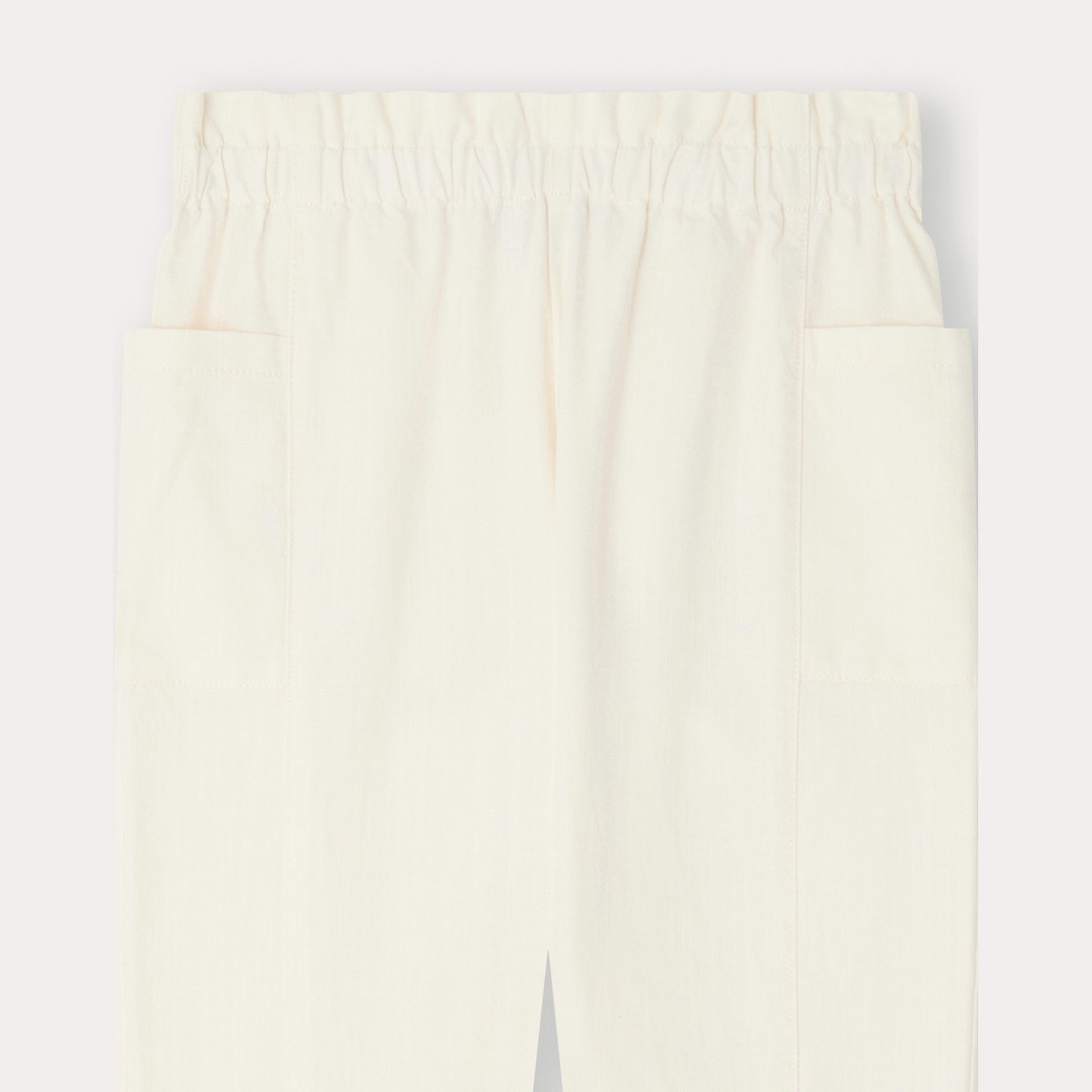 Girls White Cotton Trousers