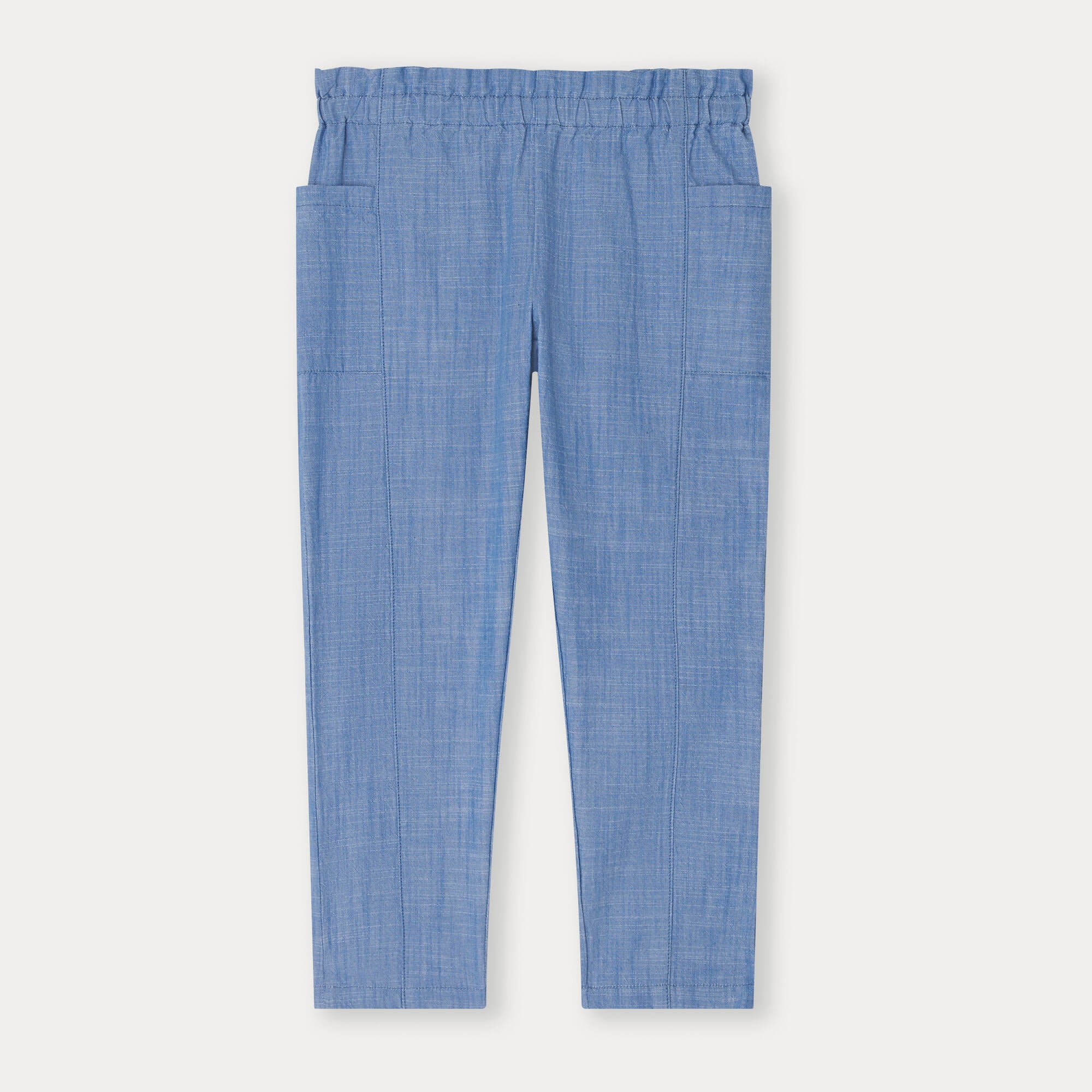 Girls Blue Cotton Trousers