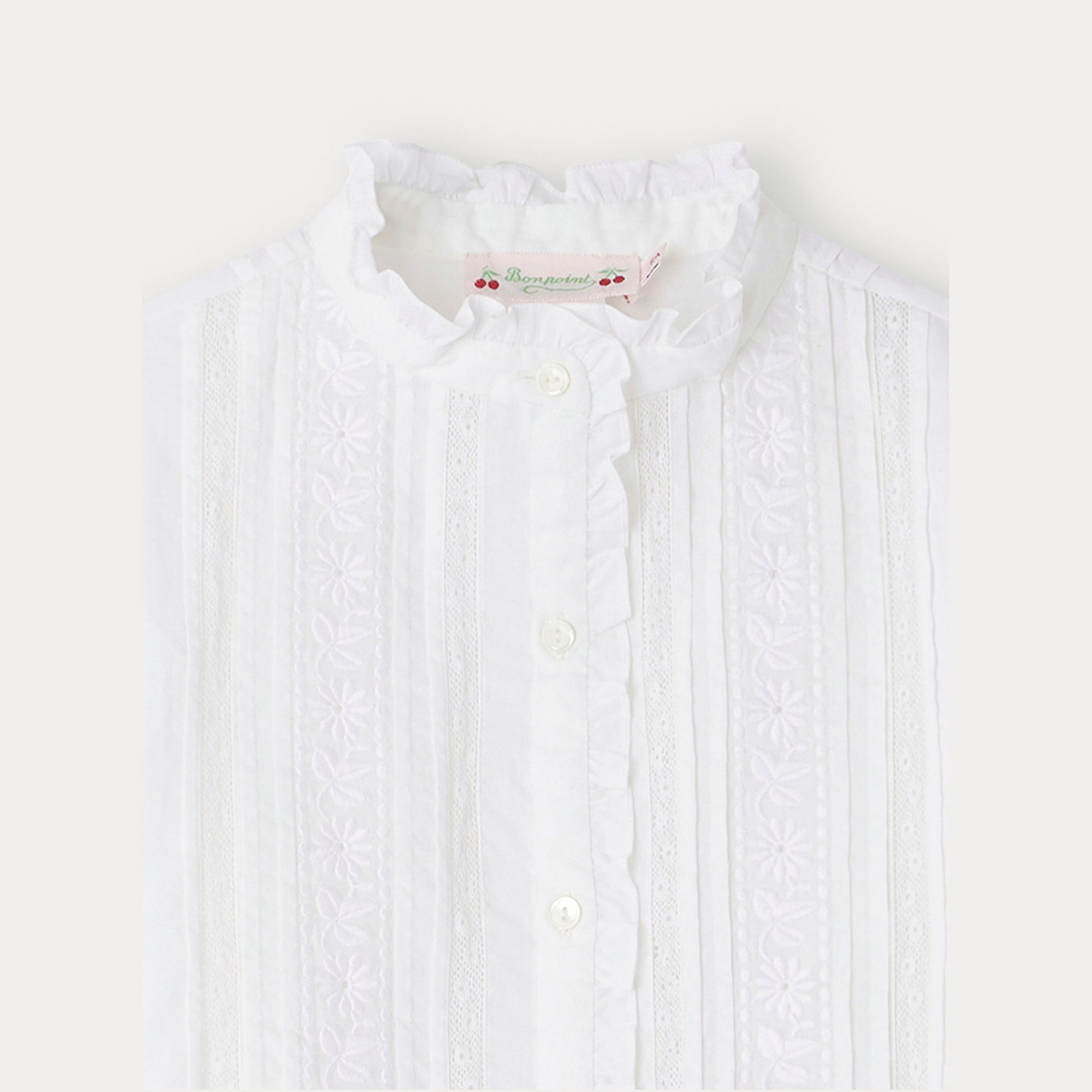 Girls White Cotton Shirt