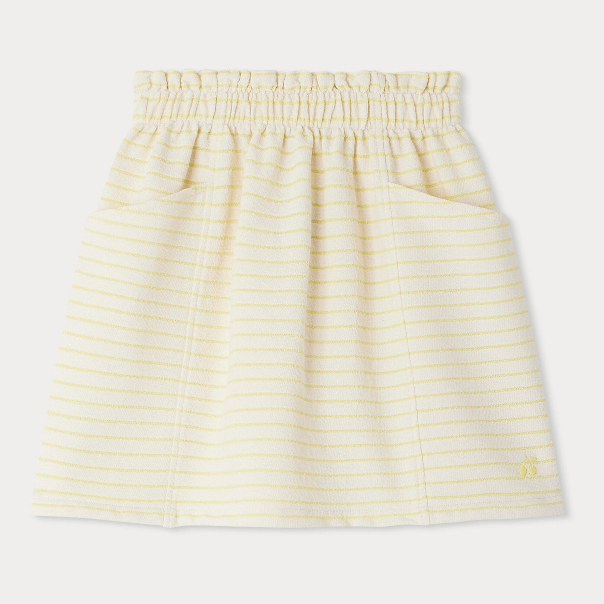 Girls Yellow Stripes Cotton Skirt