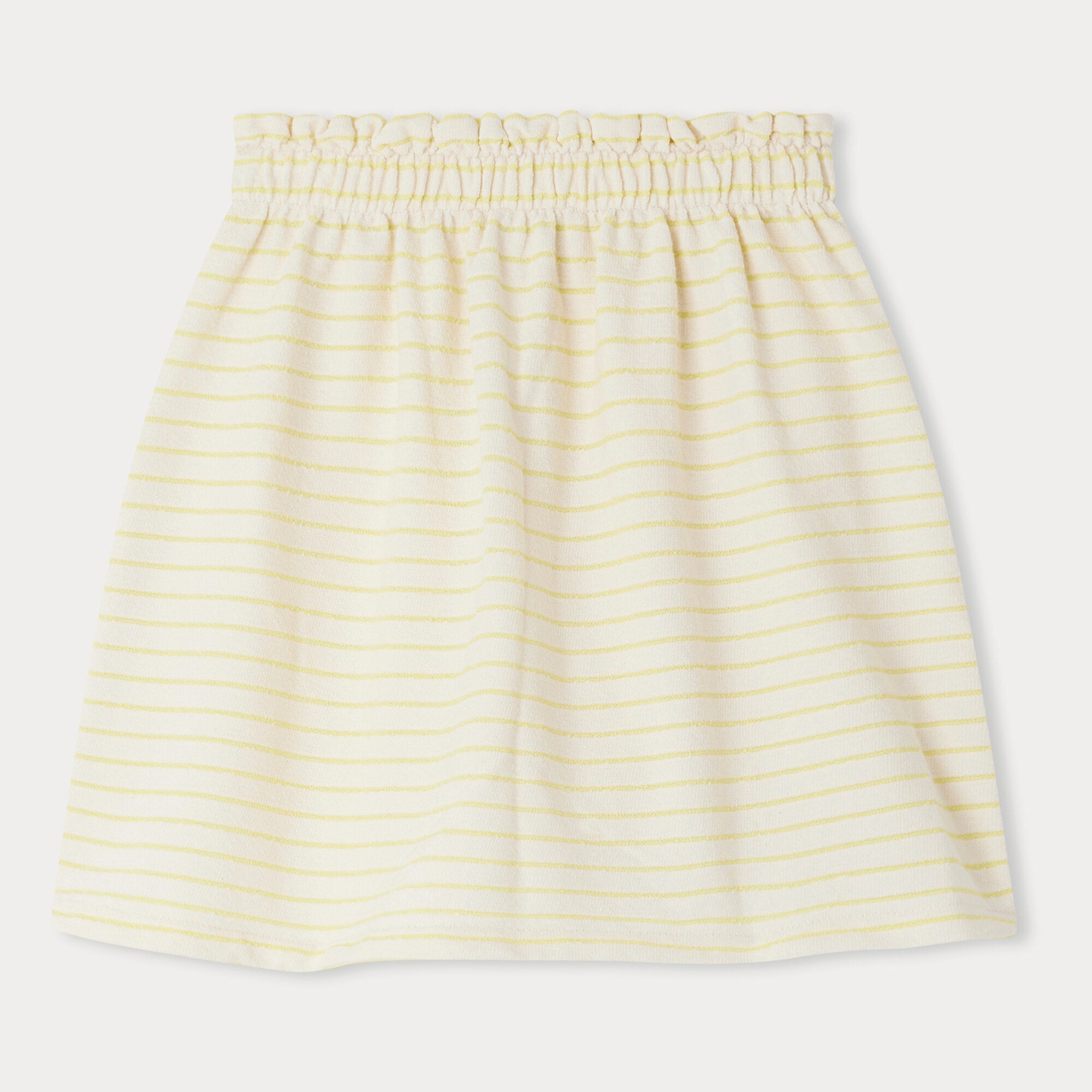 Girls Yellow Stripes Cotton Skirt