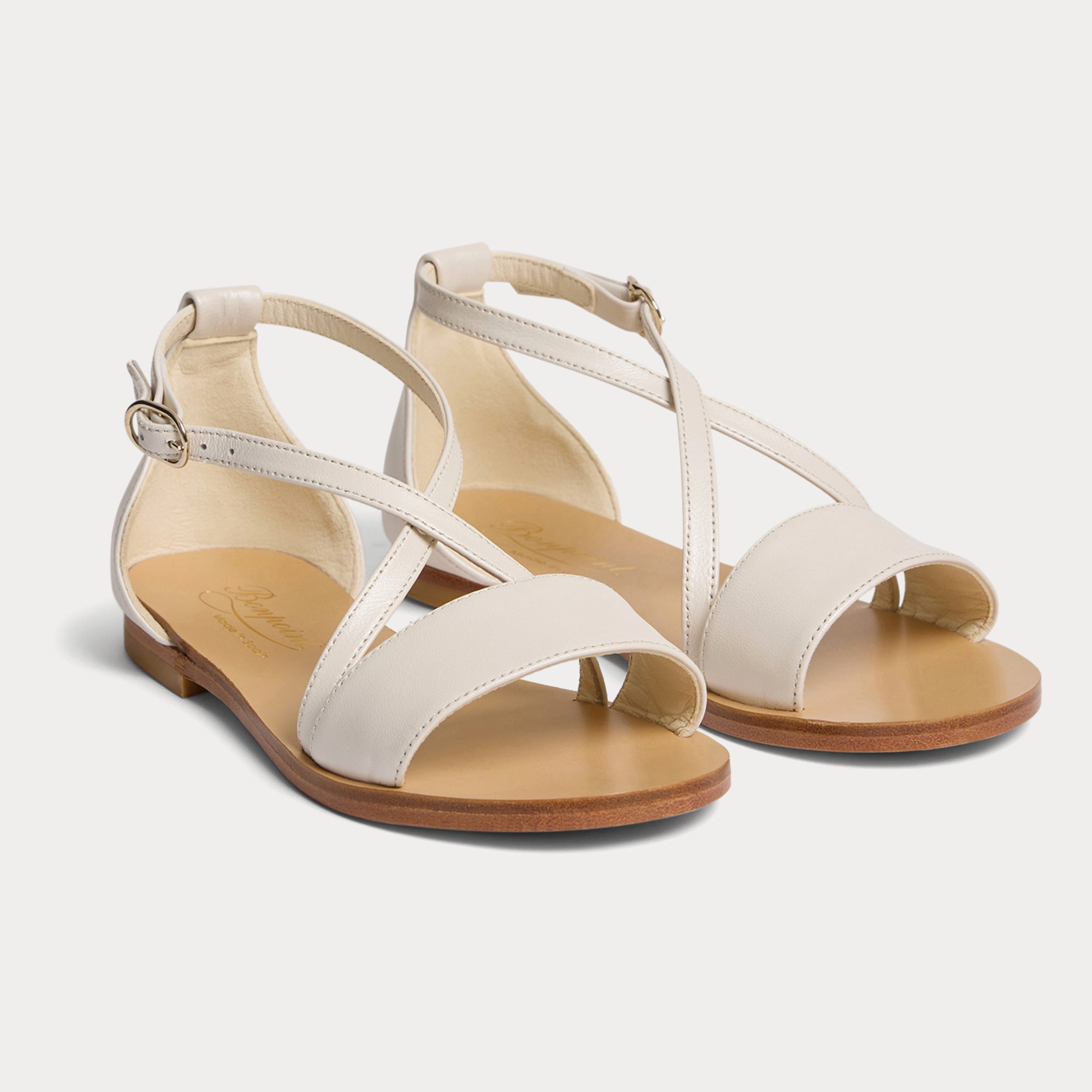 Girls White Cross Sandals