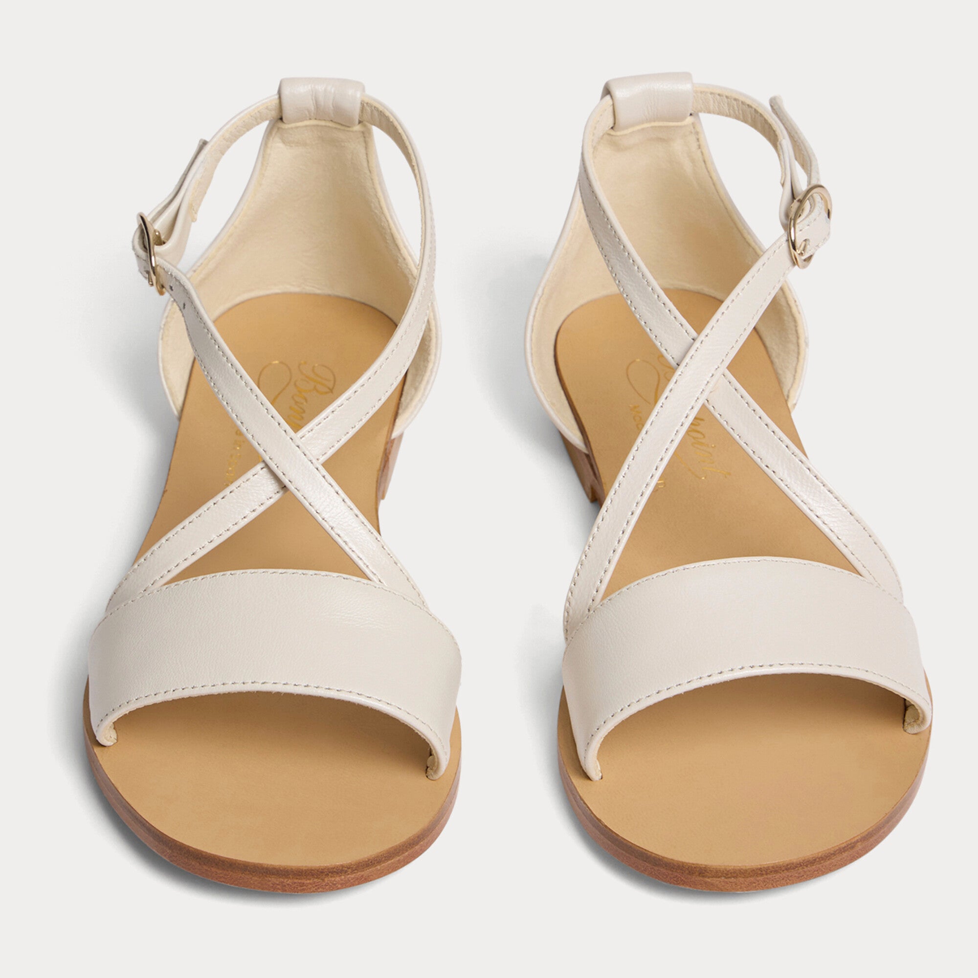 Girls White Cross Sandals