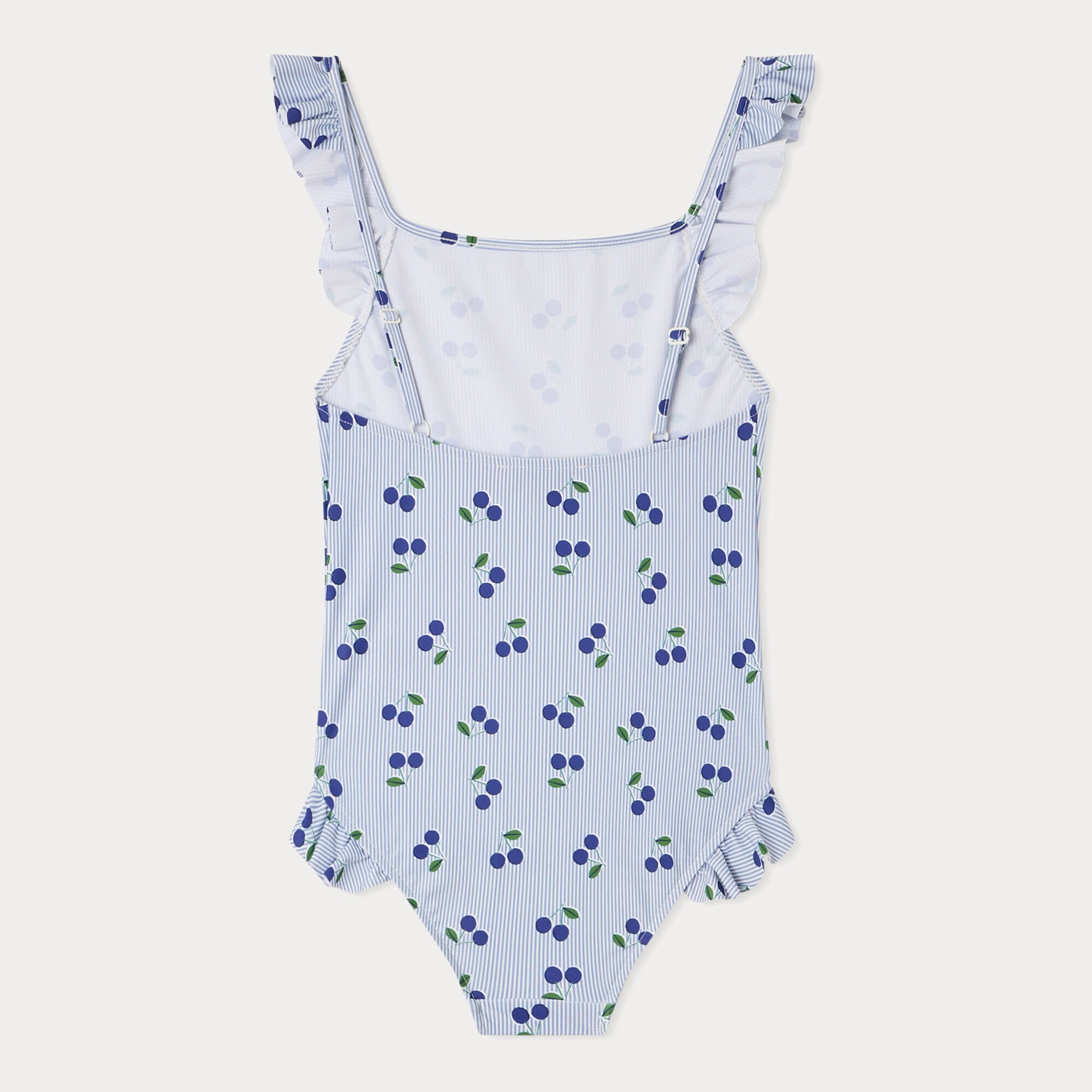 Girls Blue Stripes Swimsuit