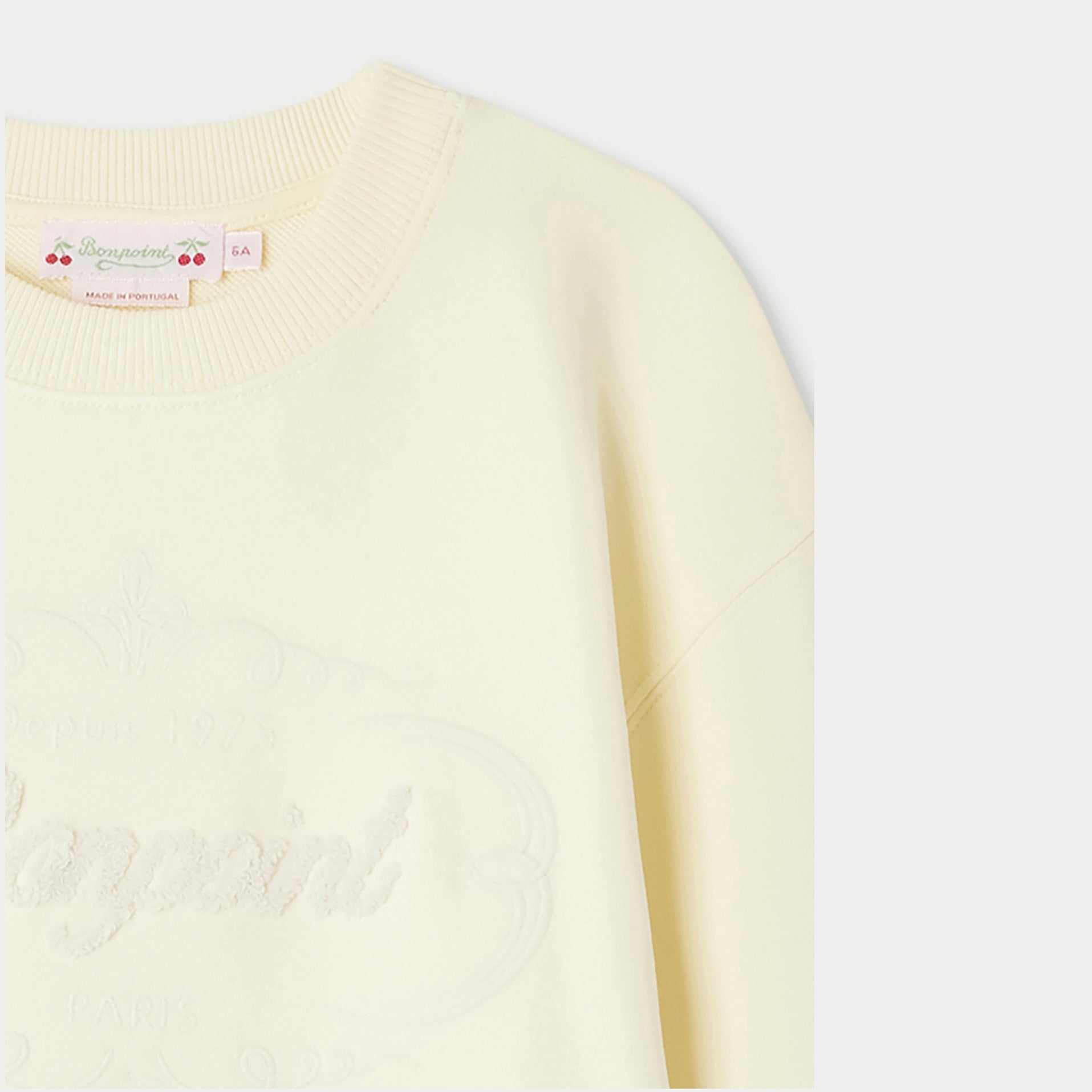 Girls Pale Yellow Logo Cotton Sweatshirt