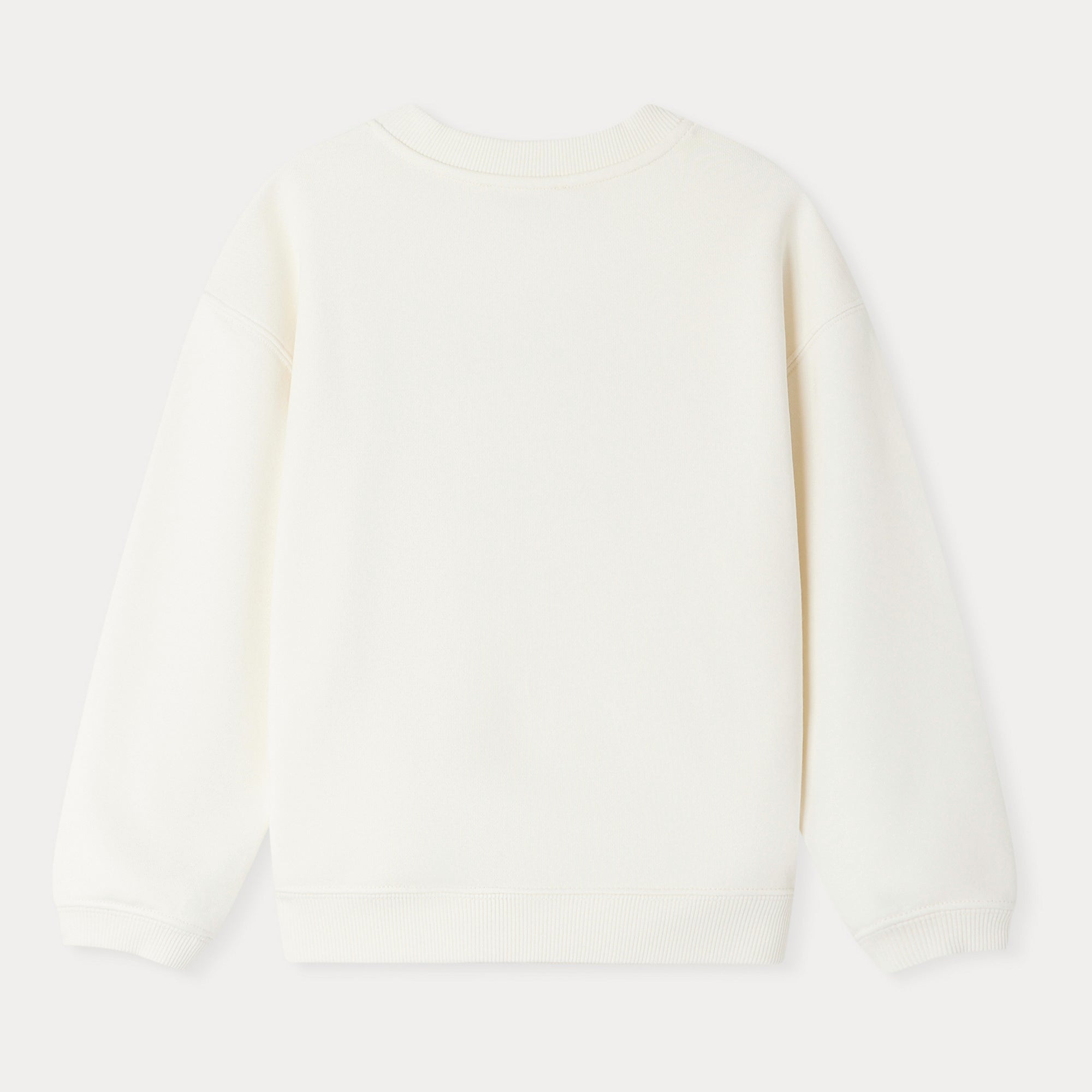 Girls White Embroidered Cotton Sweatshirt