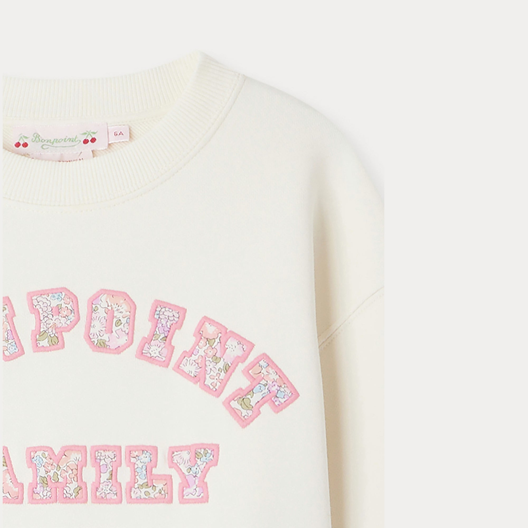 Girls White Embroidered Cotton Sweatshirt