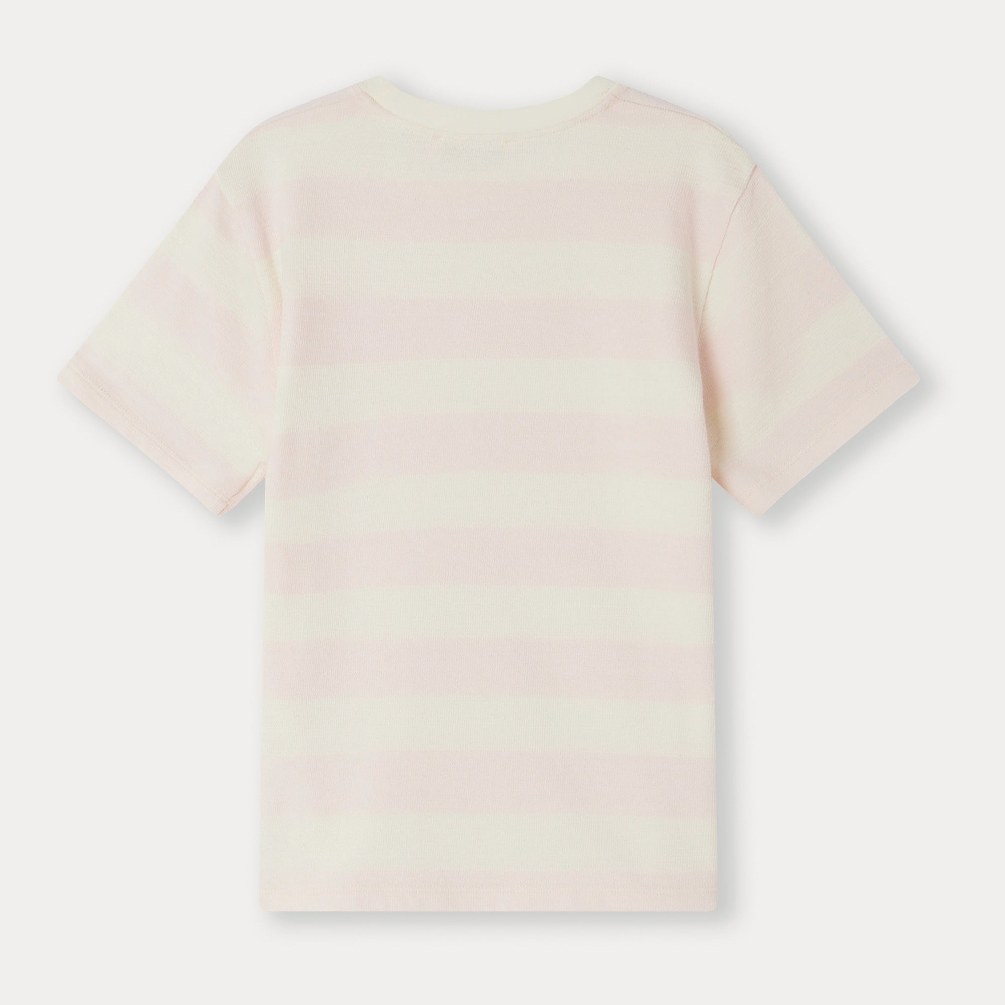 Girls Light Pink Stripes Cotton T-Shirt