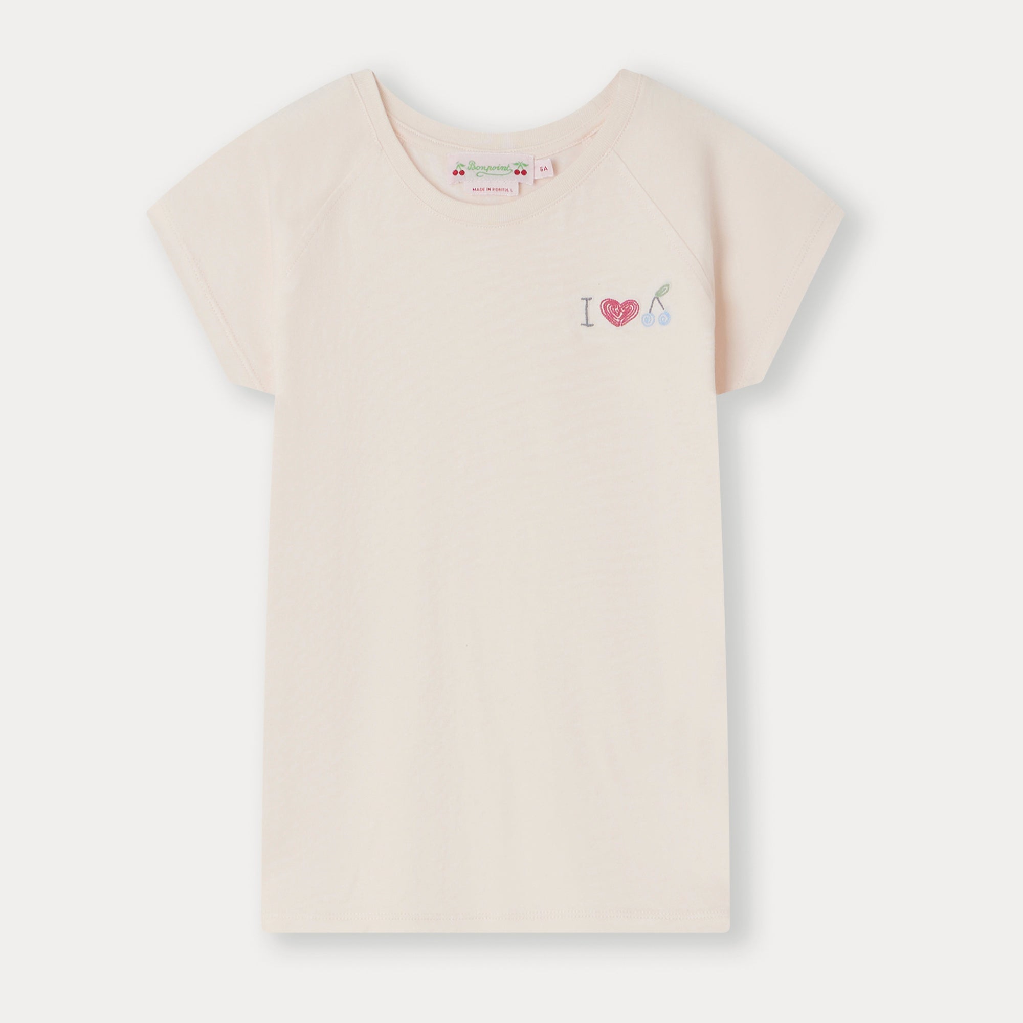 Girls Pale Pink Cotton T-Shirt