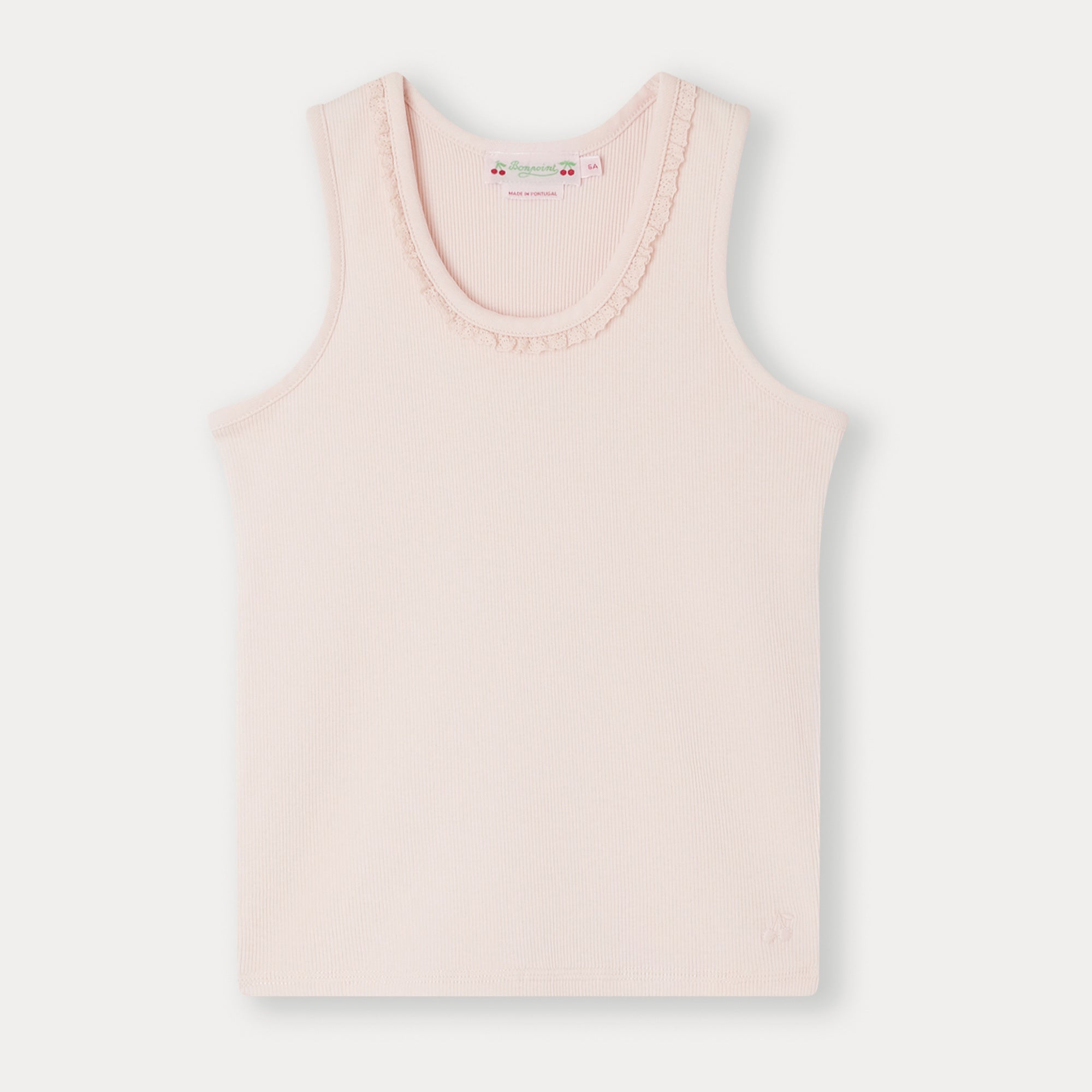 Girls Pale Pink Cotton Vest