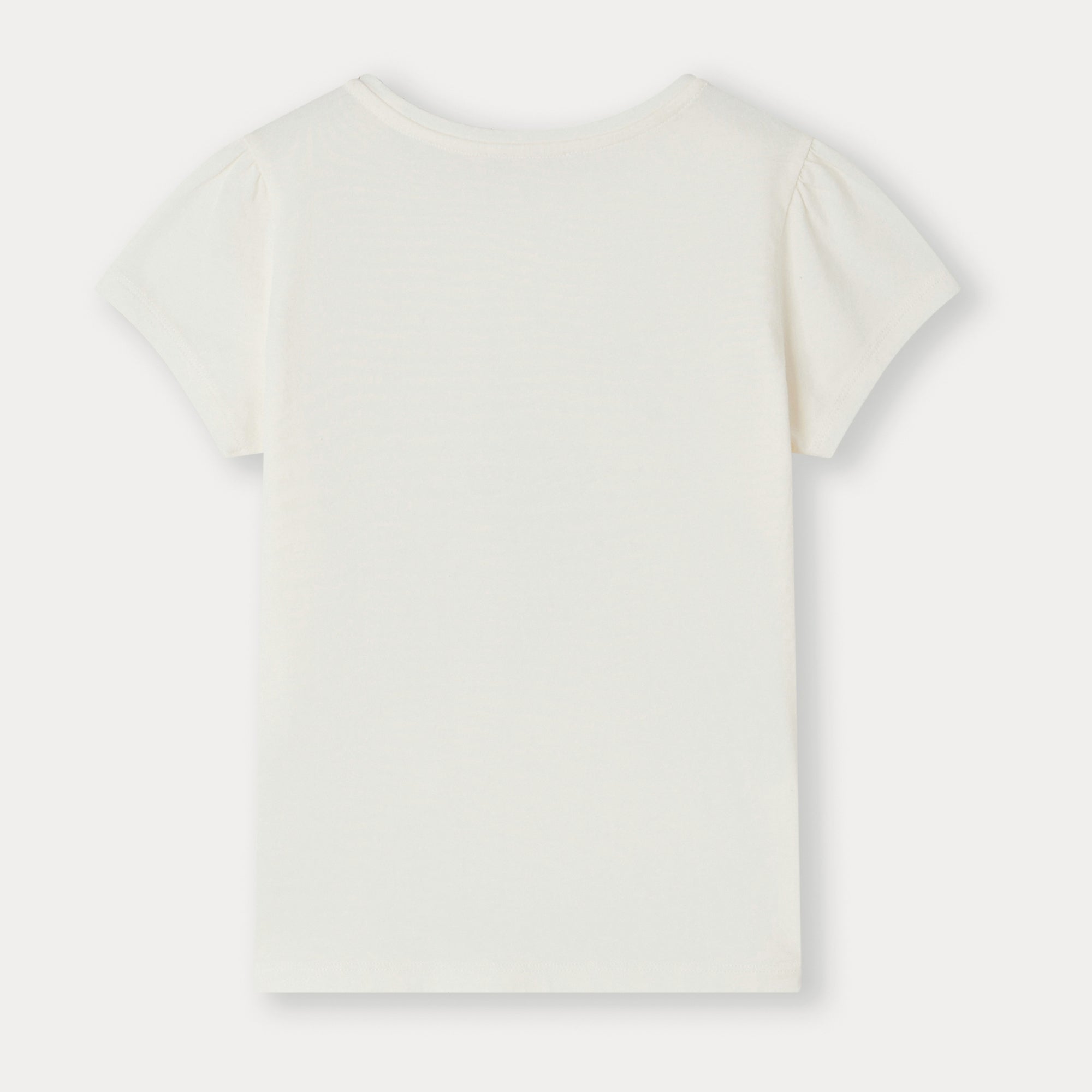 Girls White Floral Cotton T-Shirt