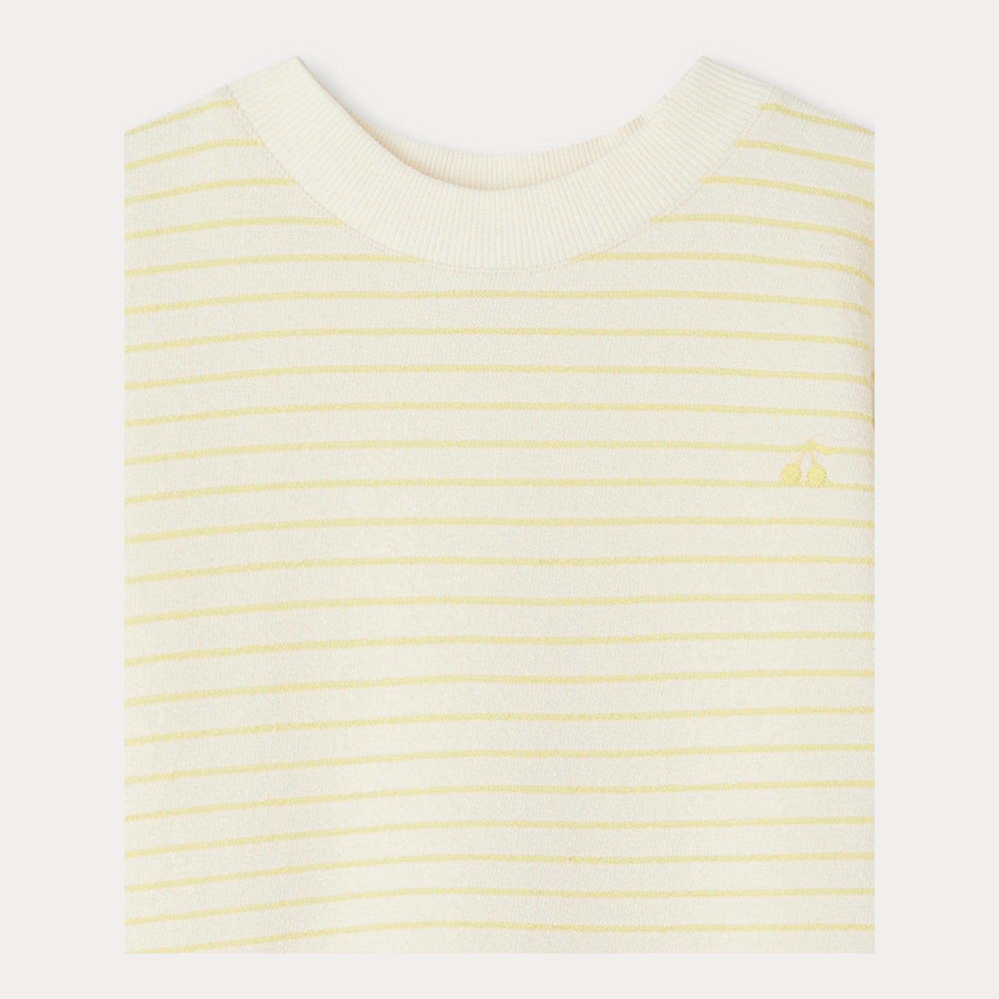 Girls Yellow Stripes Cotton T-Shirt