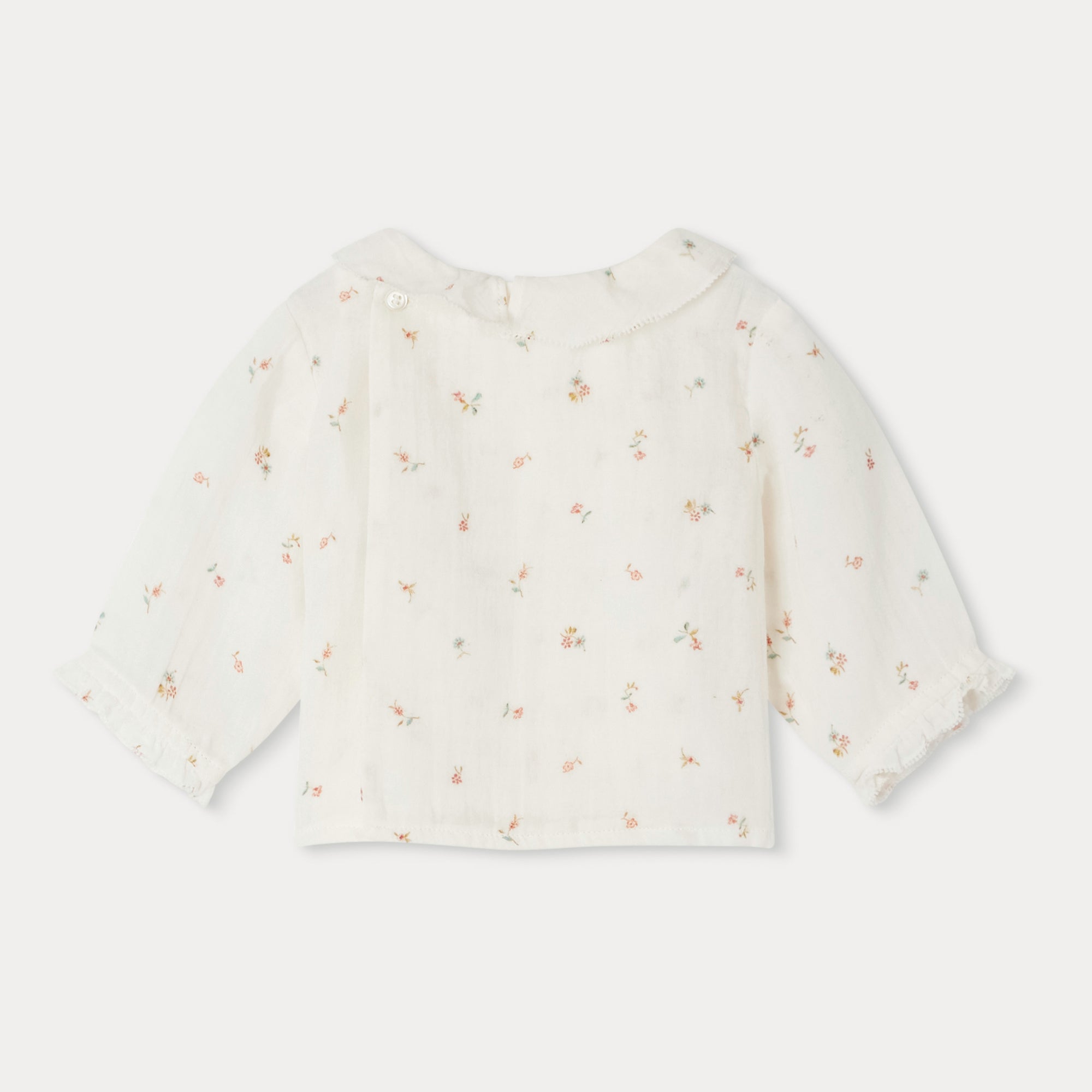 Baby Girls White Floral Cotton Top