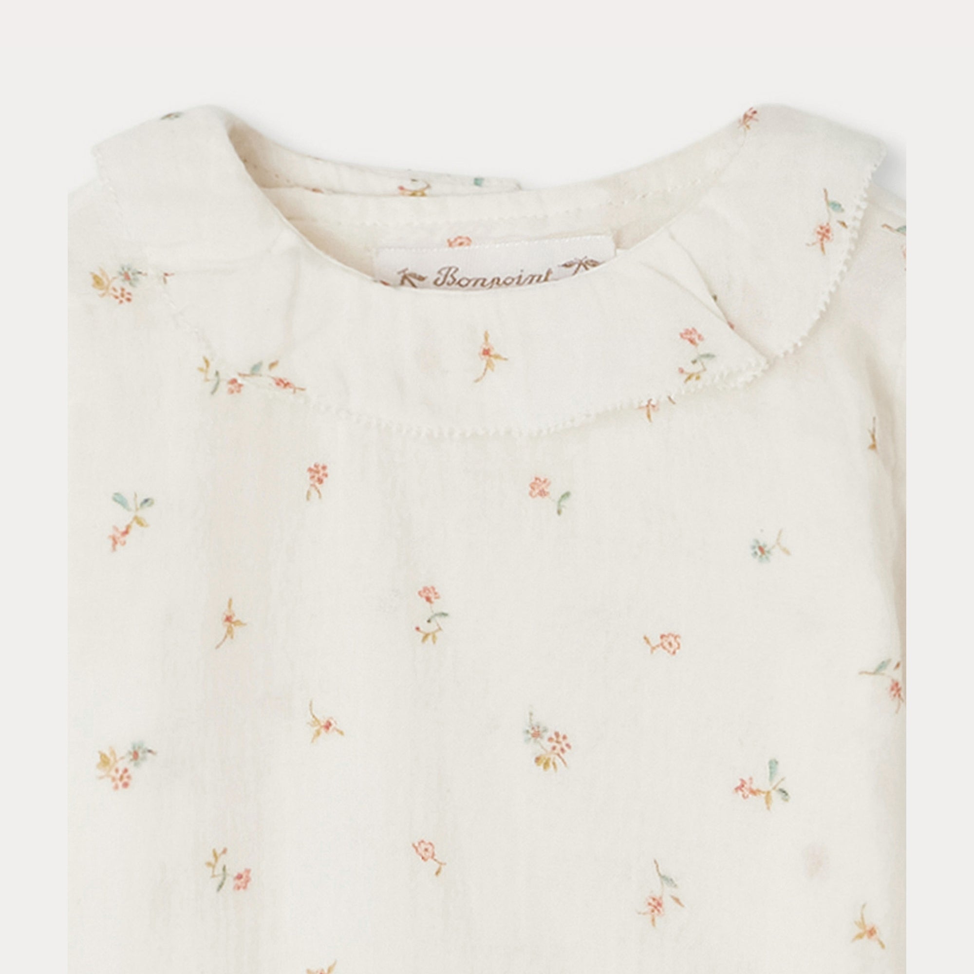 Baby Girls White Floral Cotton Top