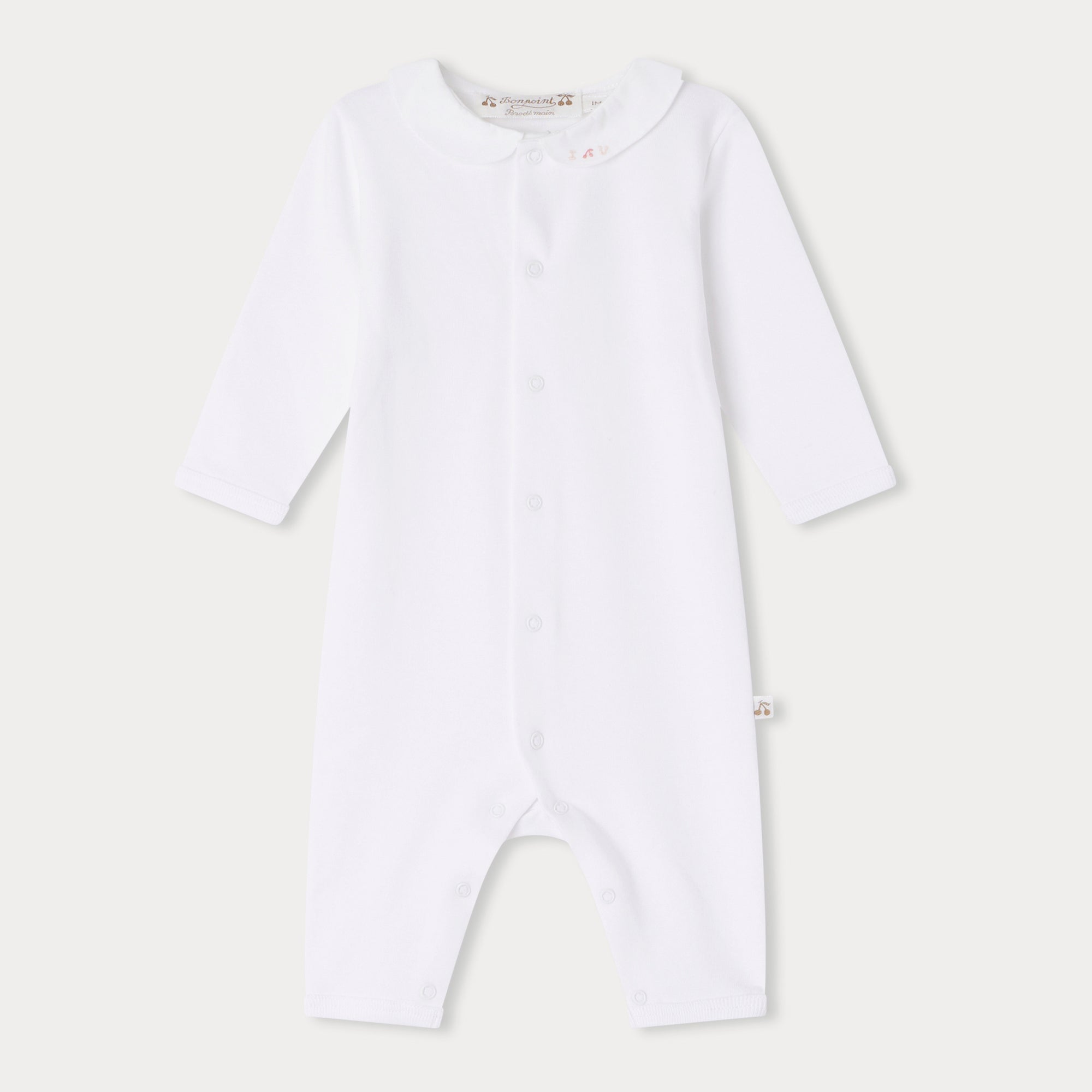 Baby Boys & Girls White Cotton Babysuit