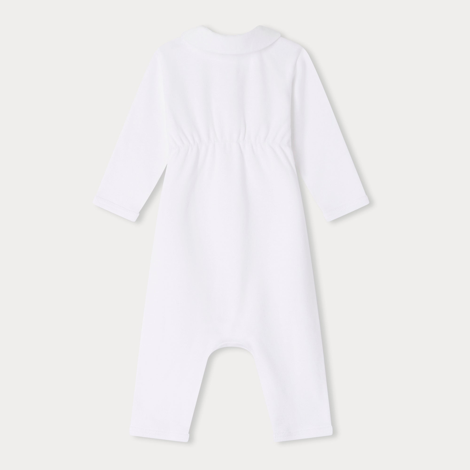 Baby Boys & Girls White Cotton Babysuit