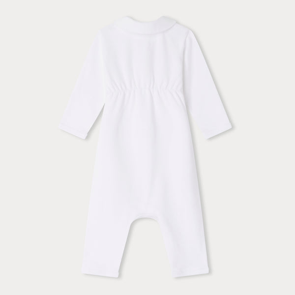 Baby Boys & Girls White Cotton Babysuit
