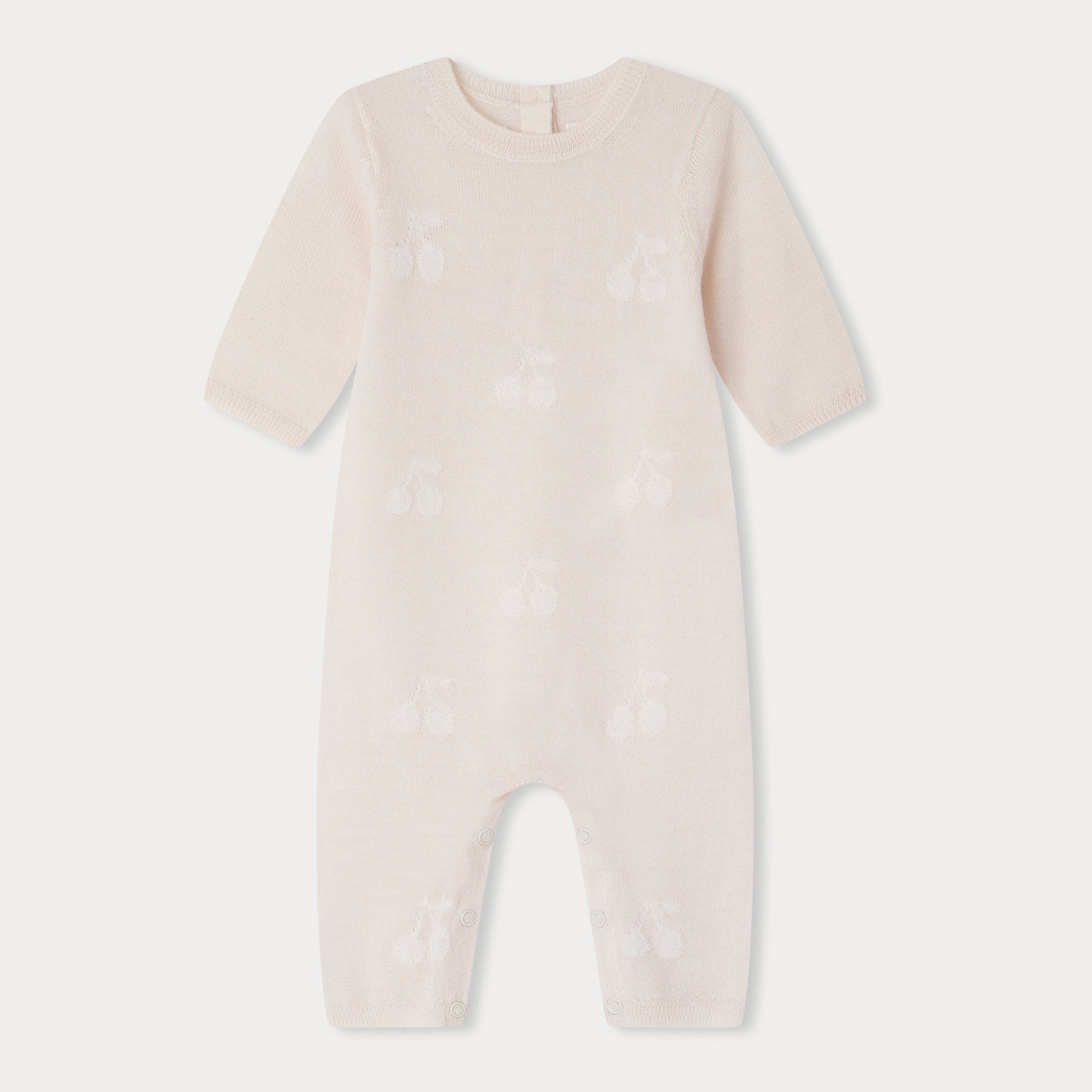 Baby Boys & Girls Pale Pink Wool Babysuit