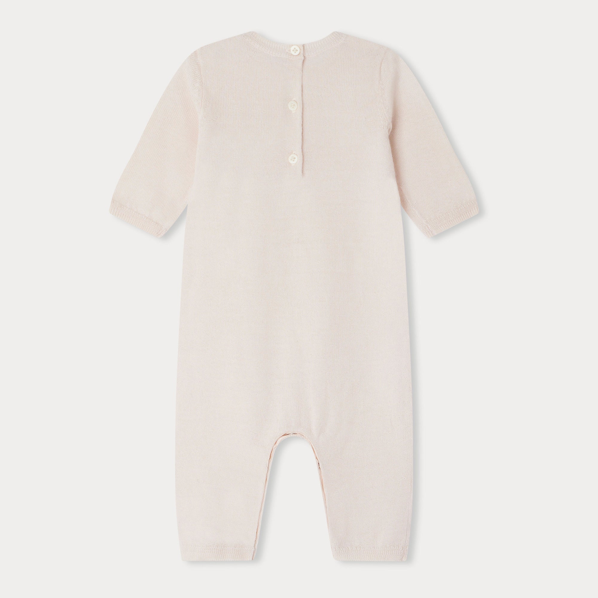 Baby Boys & Girls Pale Pink Wool Babysuit