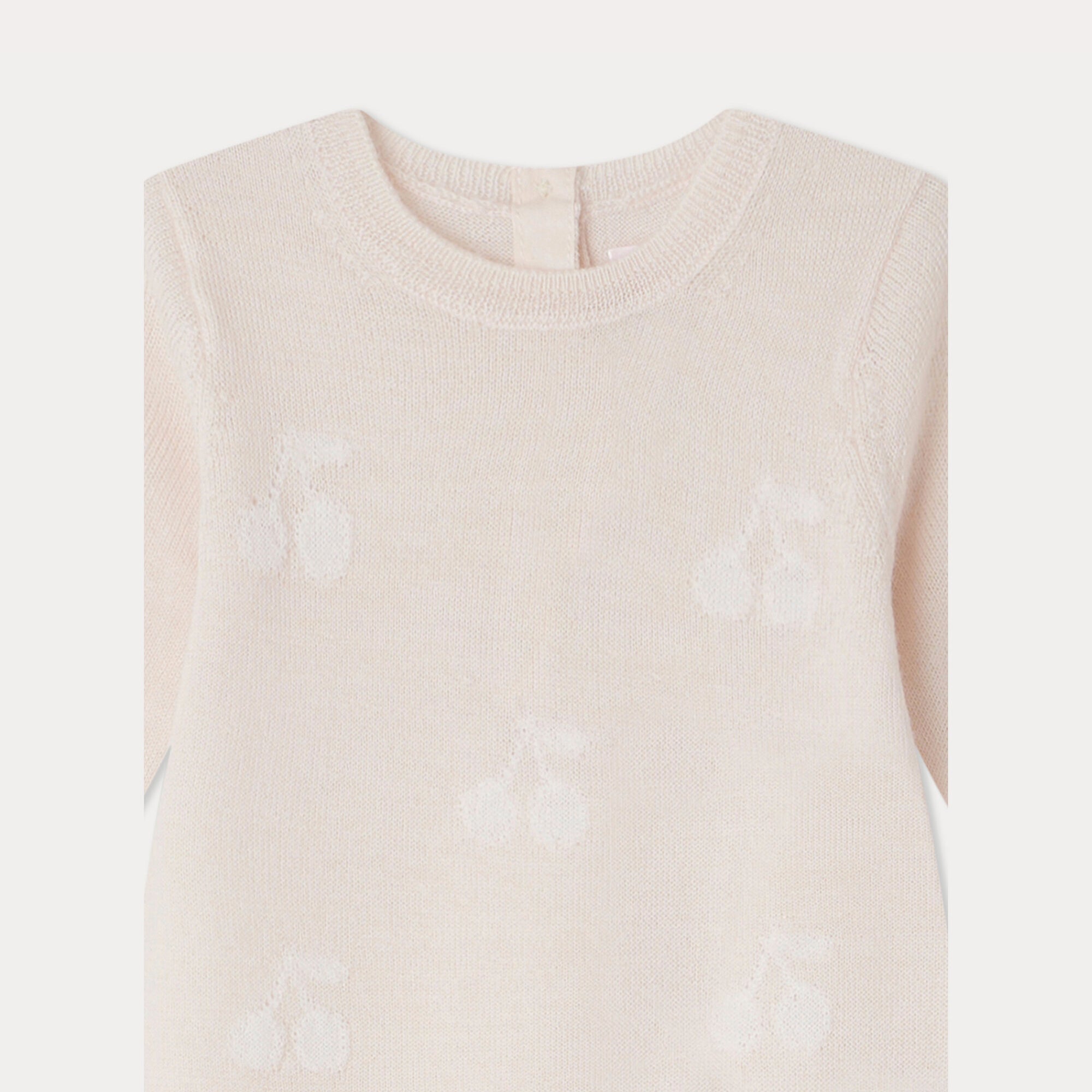 Baby Boys & Girls Pale Pink Wool Babysuit