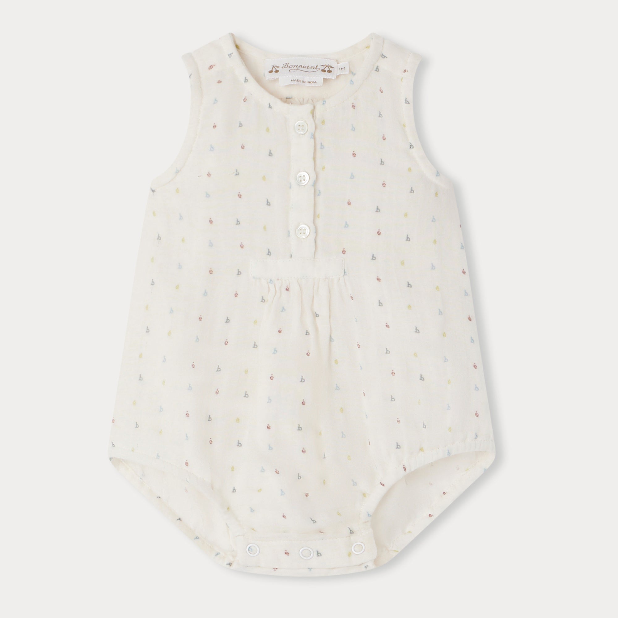 Baby Boys & Girls Ivory Cotton Babysuit