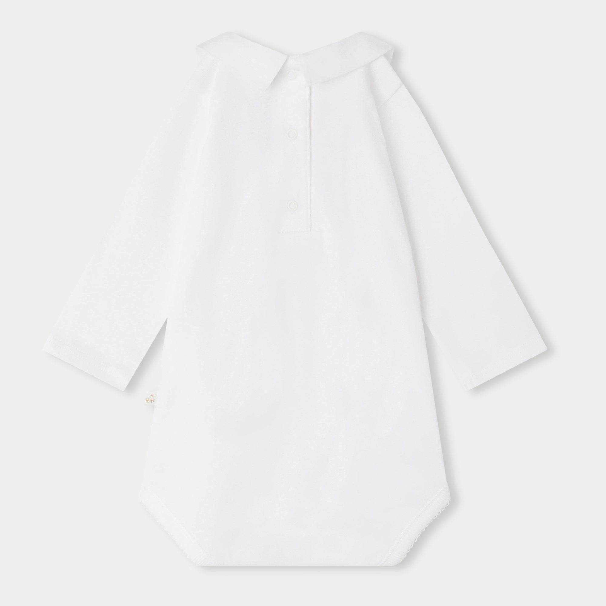 Baby Boys & Girls White Cotton Babysuit