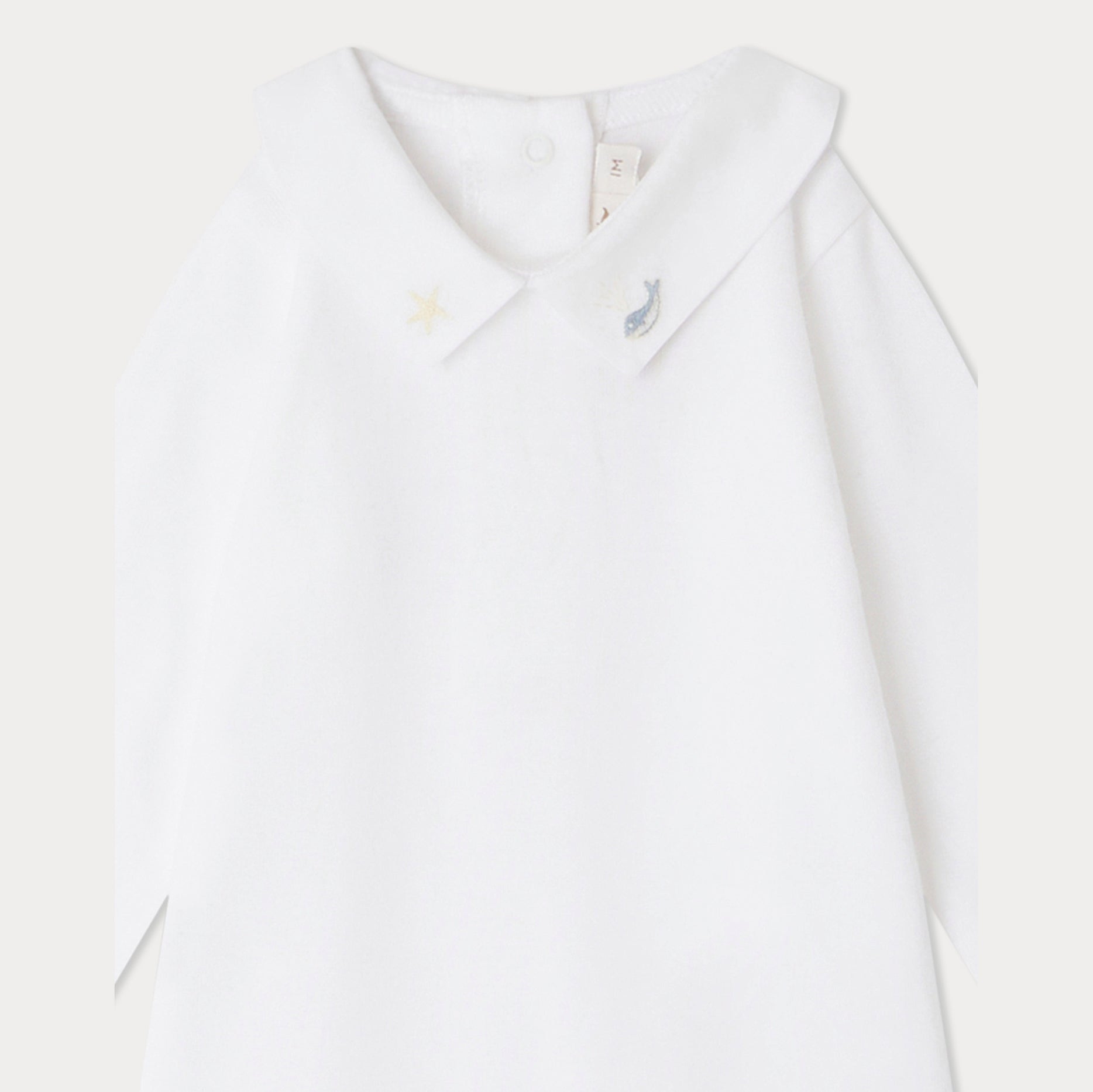 Baby Boys & Girls White Cotton Babysuit