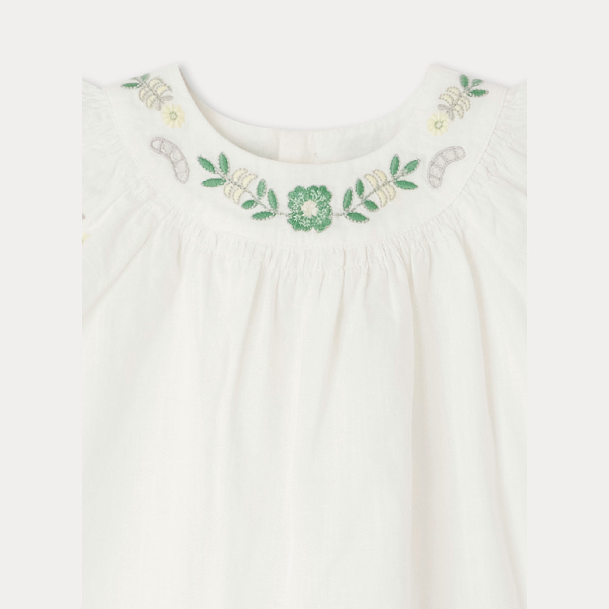 Baby Girls White Embroidered Cotton Top