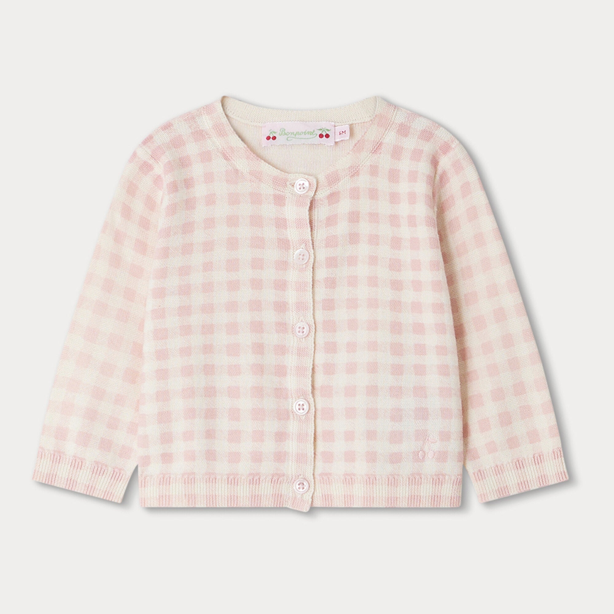 Baby Girls Pink Check Cotton Cardigan
