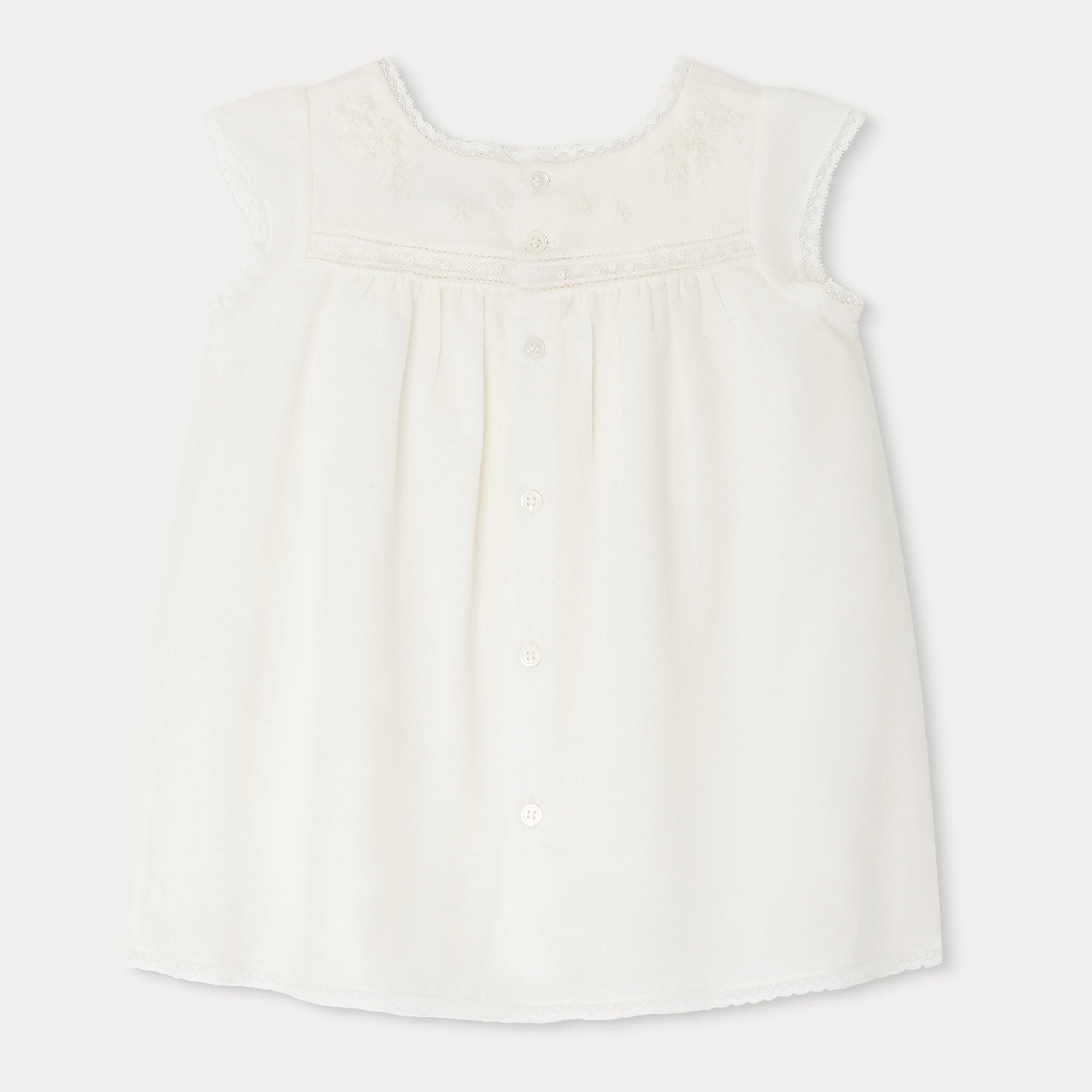 Baby Girls White Cotton Dress