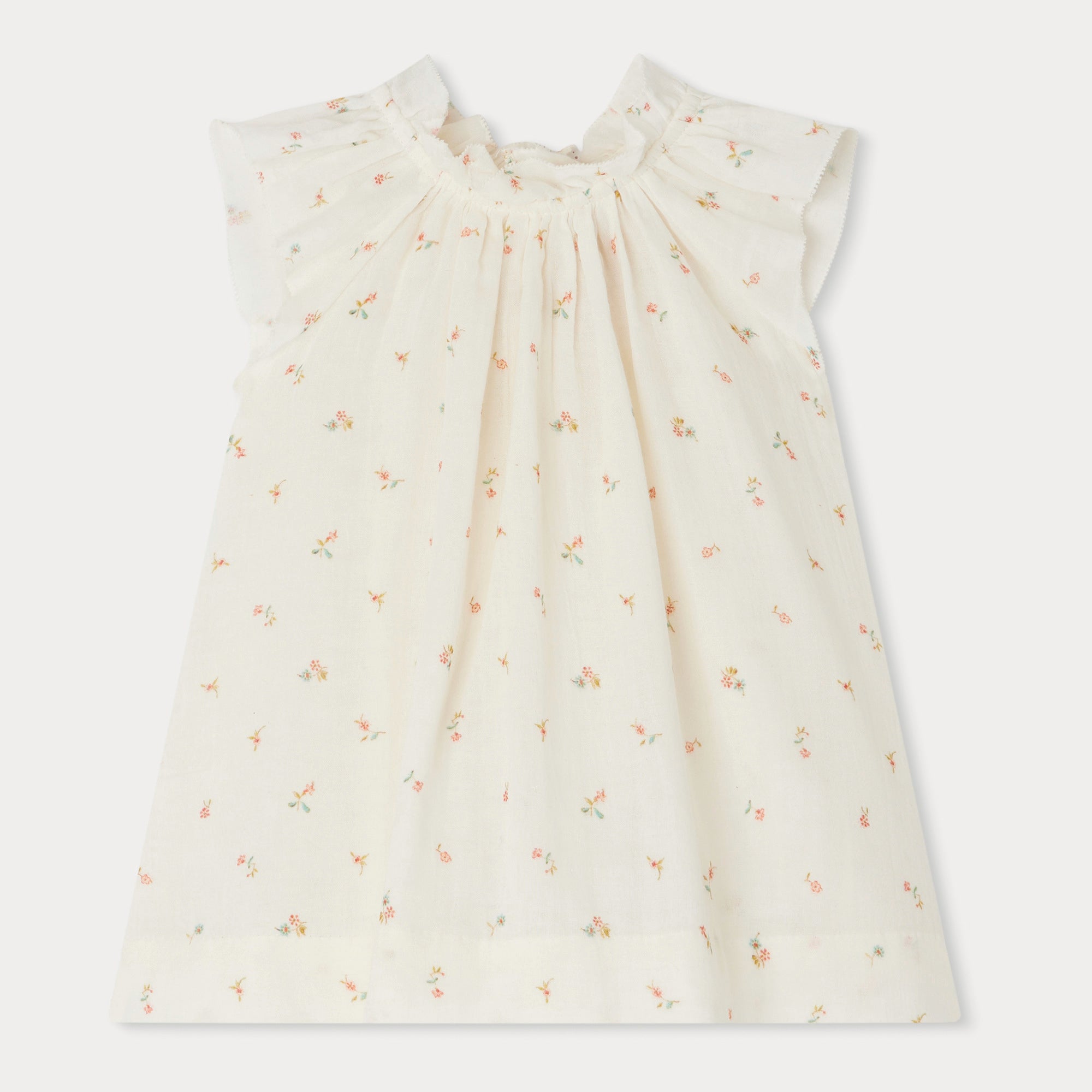 Baby Girls White Floral Cotton Dress