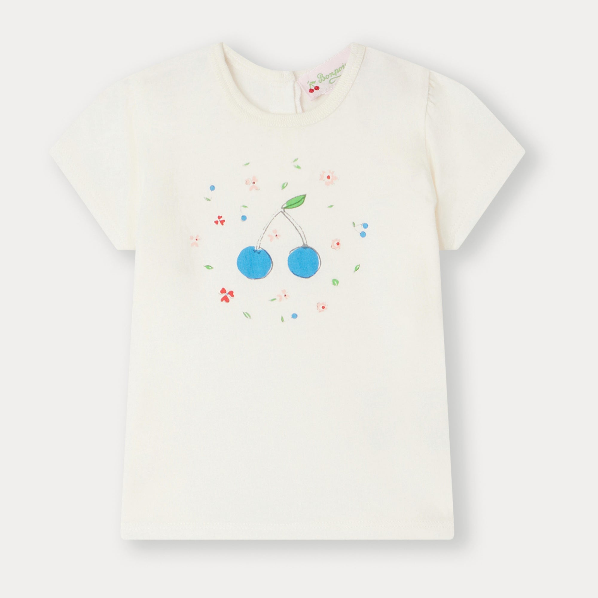Baby Girls White Logo Cotton T-Shirt
